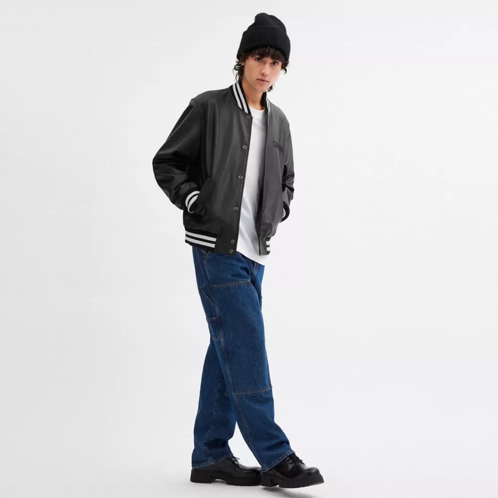 Leather Varsity Jacket Product Image