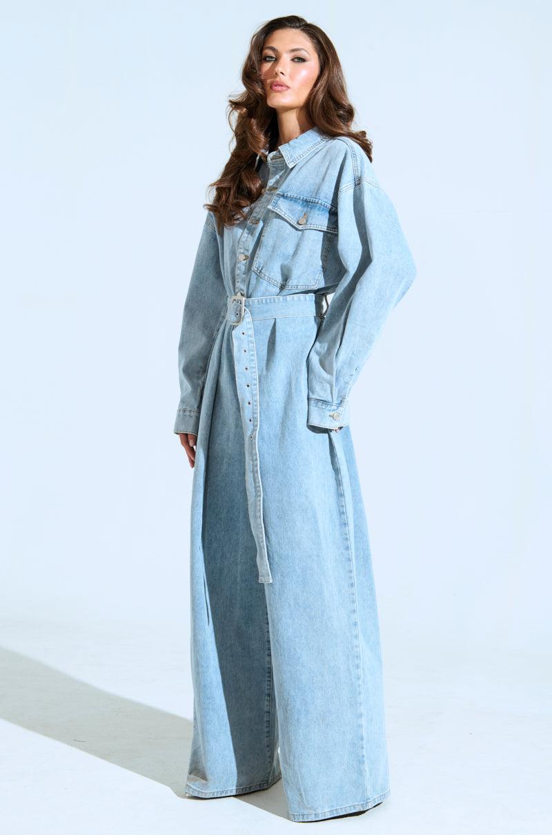 NOT TODAY EXTREME OVERSIZED DENIM JUMPSUIT Product Image
