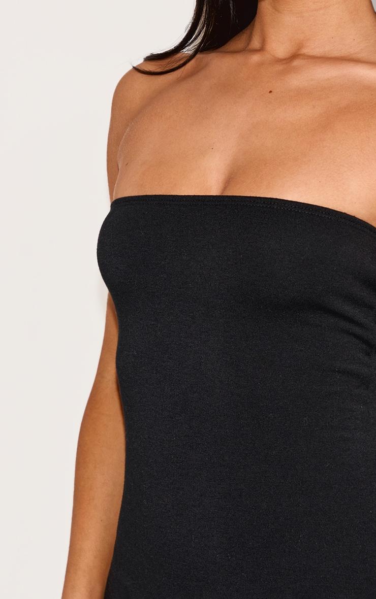 Petite Black Double Layer Jersey Bandeau Wide Leg Jumpsuit Product Image