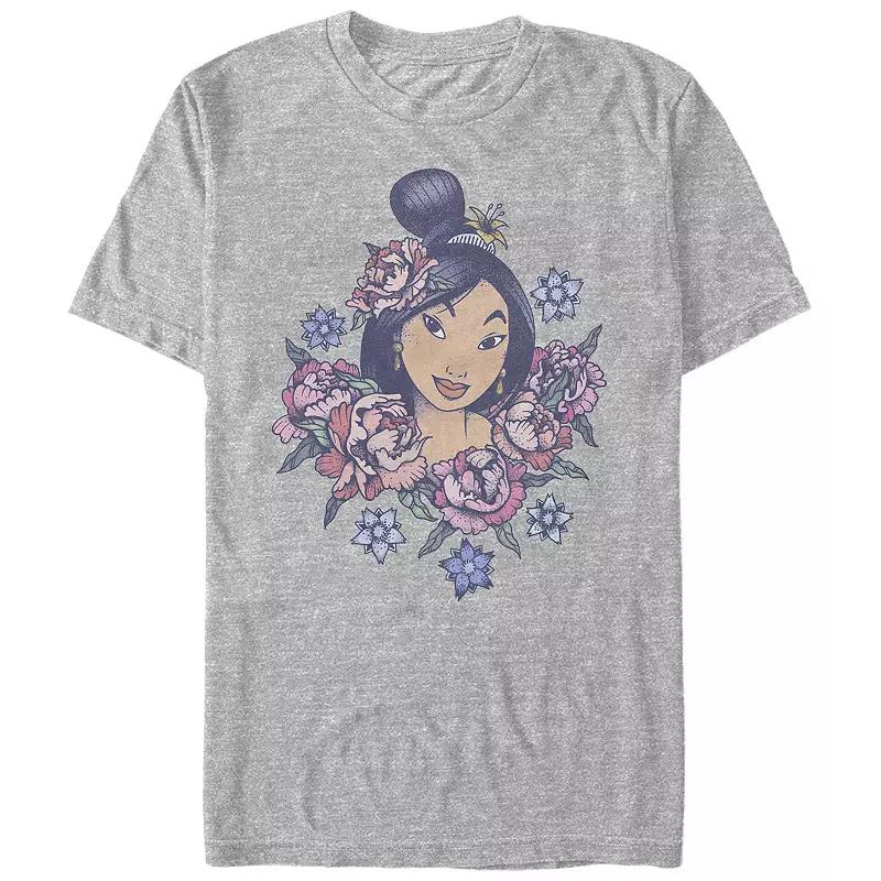 Men's Disney's Mulan Floral Portrait Vintage Tee,  Product Image