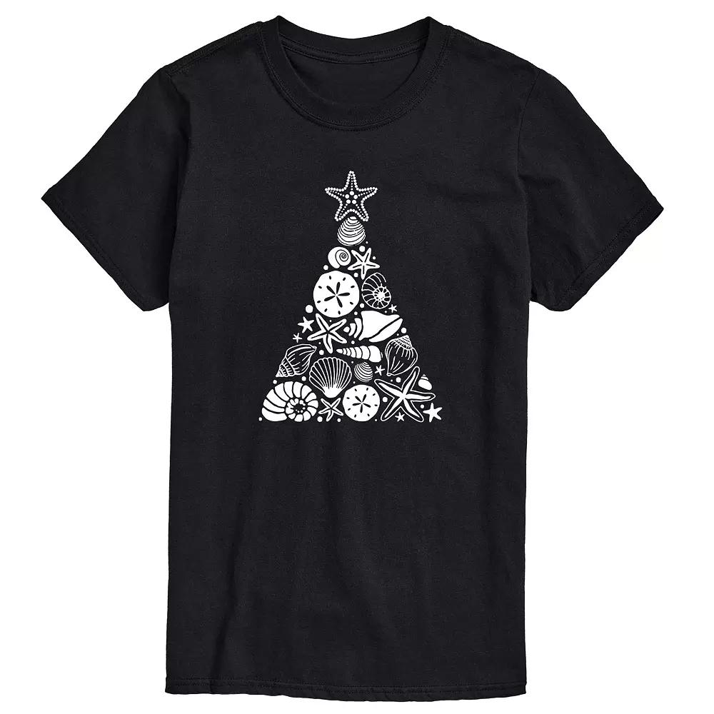 Big & Tall Sea Shell Christmas Tree Graphic Tee, Men's,  Product Image