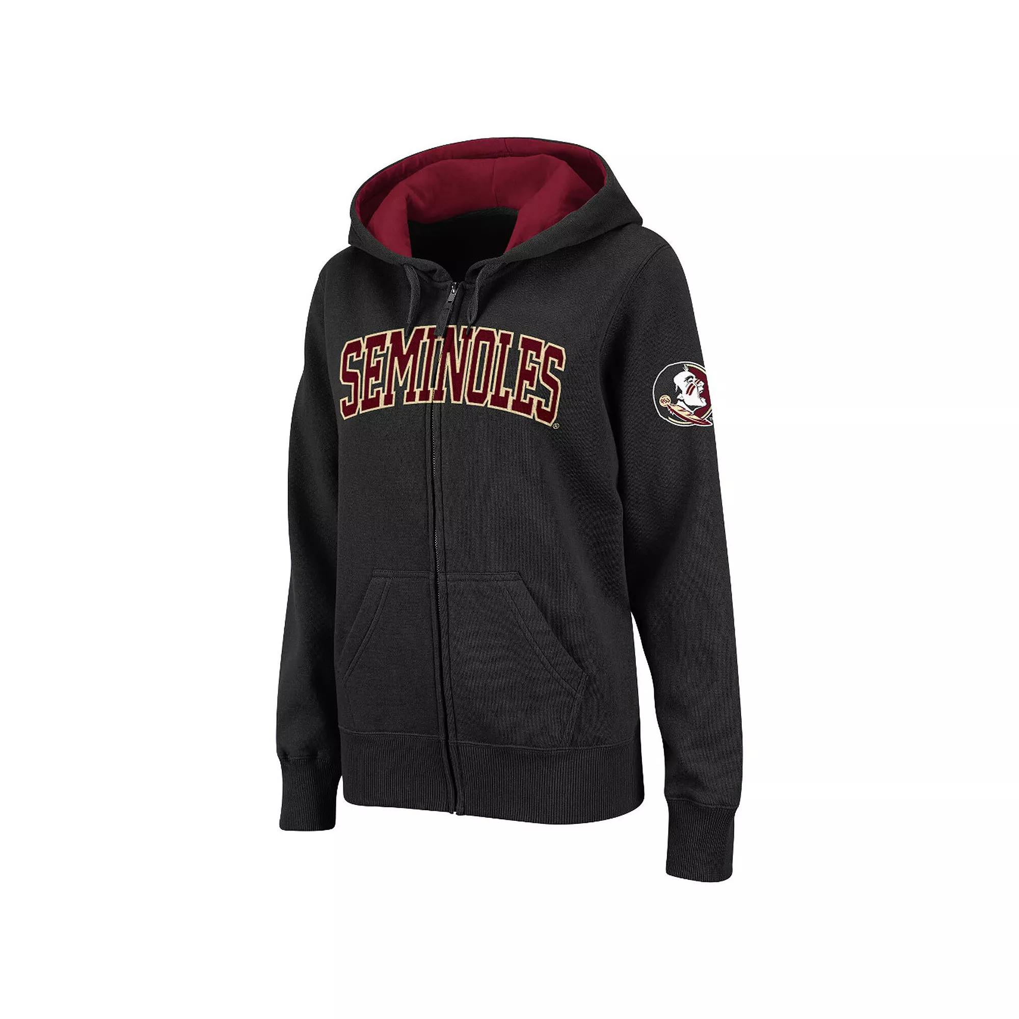 Women's Stadium Athletic Black Florida State Seminoles Arched Name Full-Zip Hoodie, Size: XL Product Image