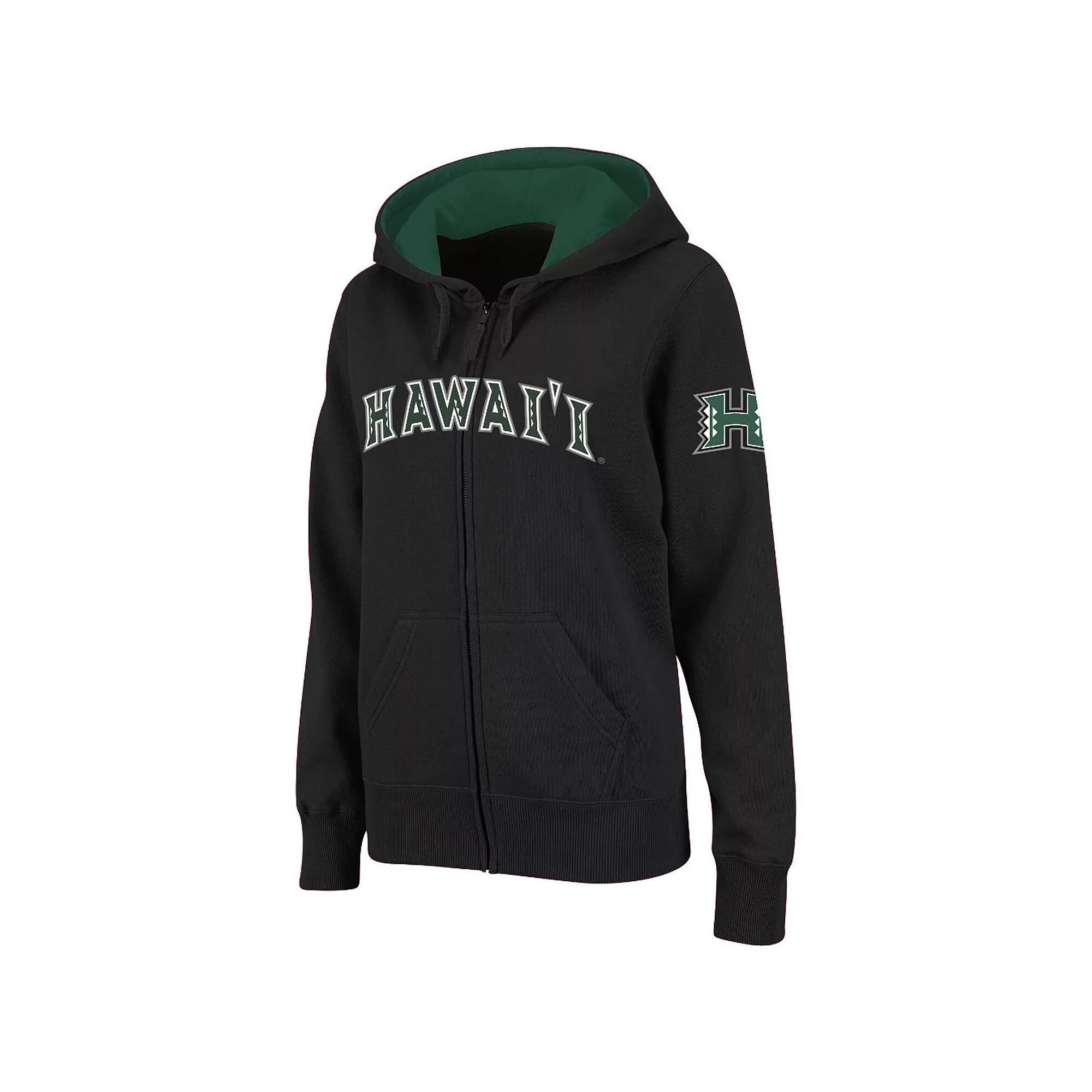 Women's Stadium Athletic Black Hawaii Warriors Arched Name Full-Zip Hoodie,  Product Image