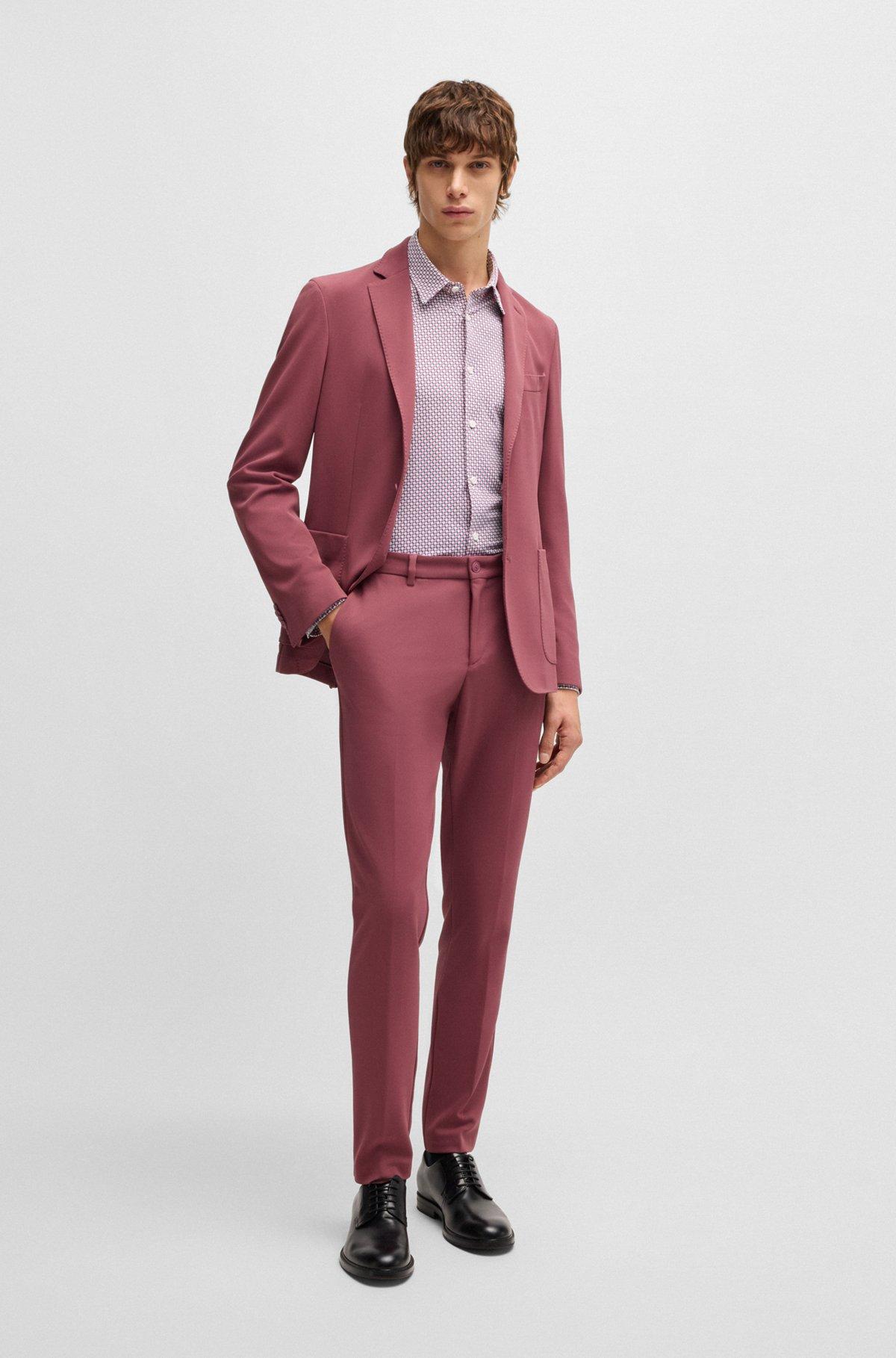 Slim-fit shirt in printed performance-stretch jersey Product Image