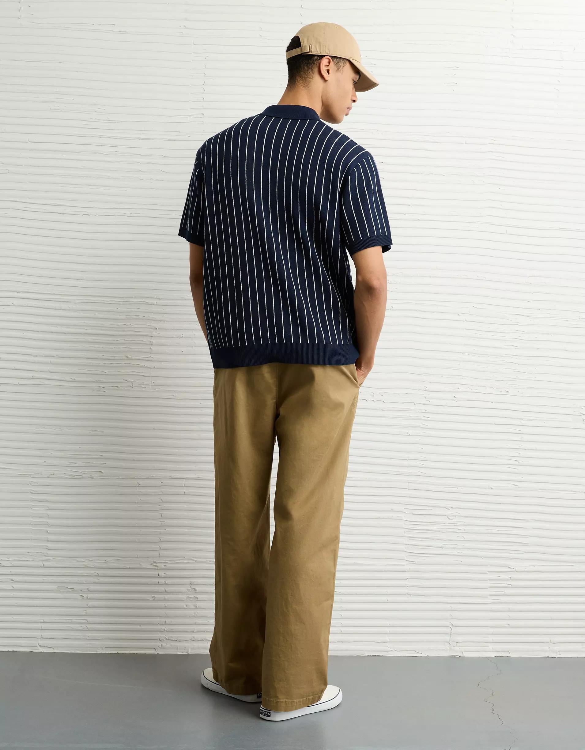 AE Weekend Striped Sweater Polo Shirt Product Image