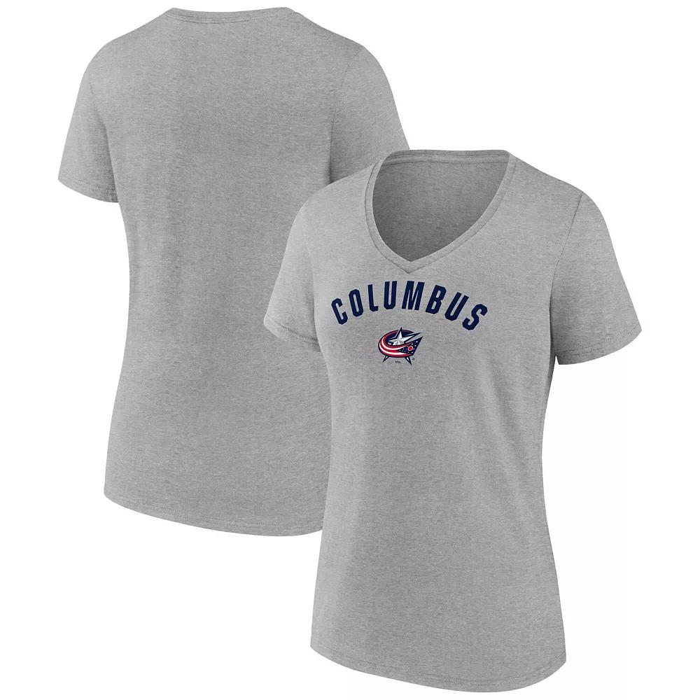 Women's Fanatics Gray Columbus Blue Jackets V-Neck T-Shirt,  Product Image
