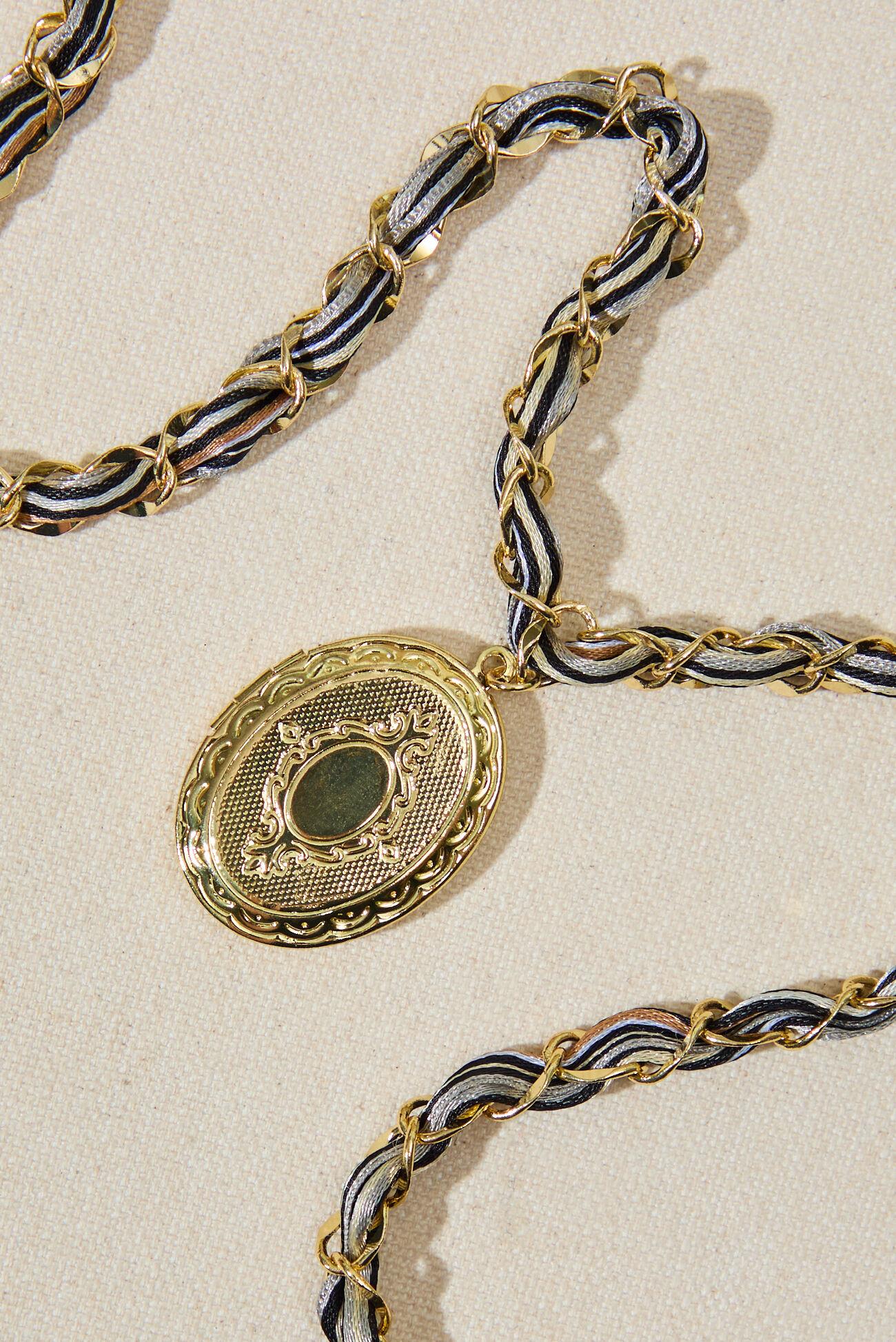 Fabric Locket Charm Necklace Product Image