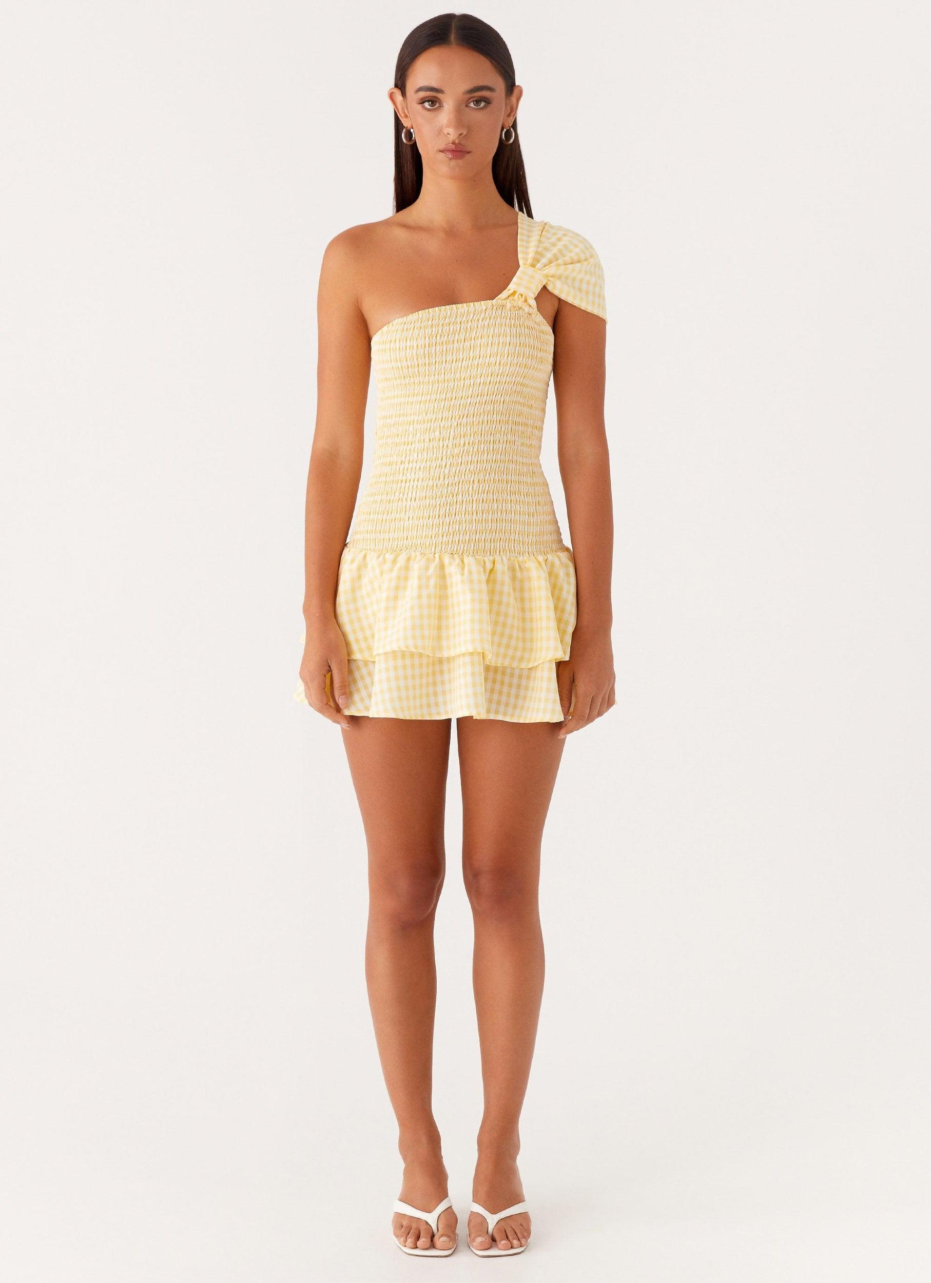 Brandy Mini Dress - Yellow Gingham Product Image