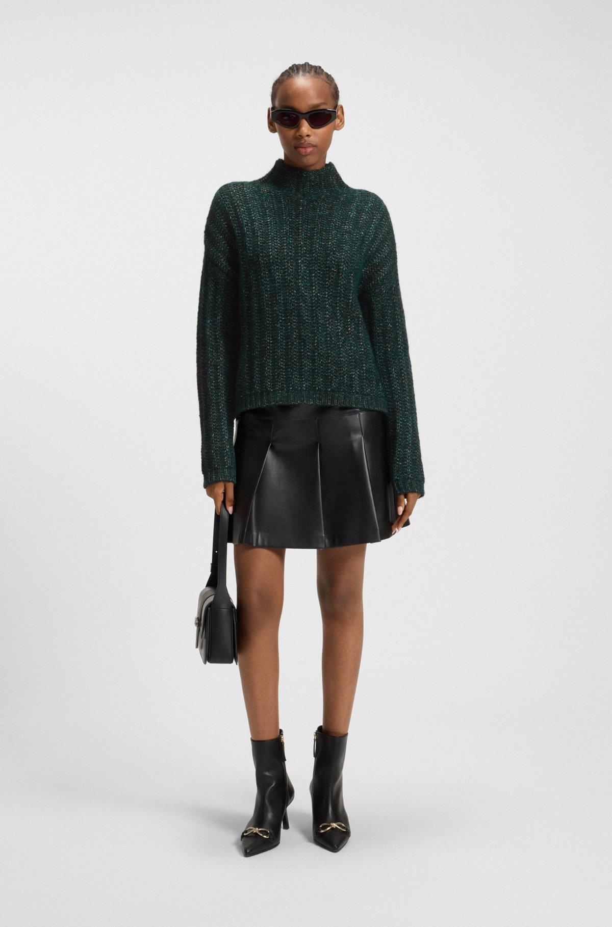 Knitted sweater with ribbed structure Product Image