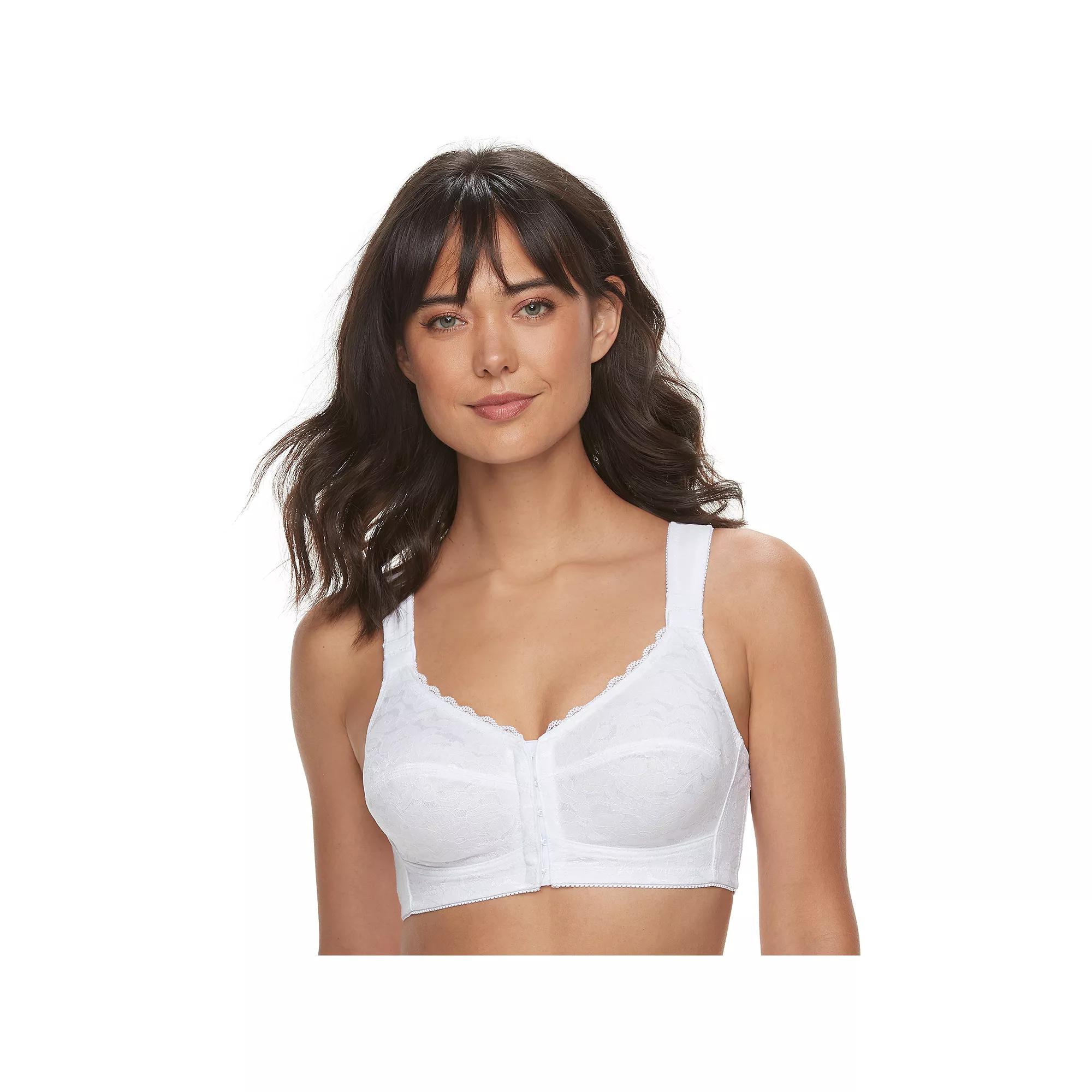 Lunaire Full Figure Front-Close Wireless Posture Bra 1628L, Women's, Size: 44 C, White Product Image