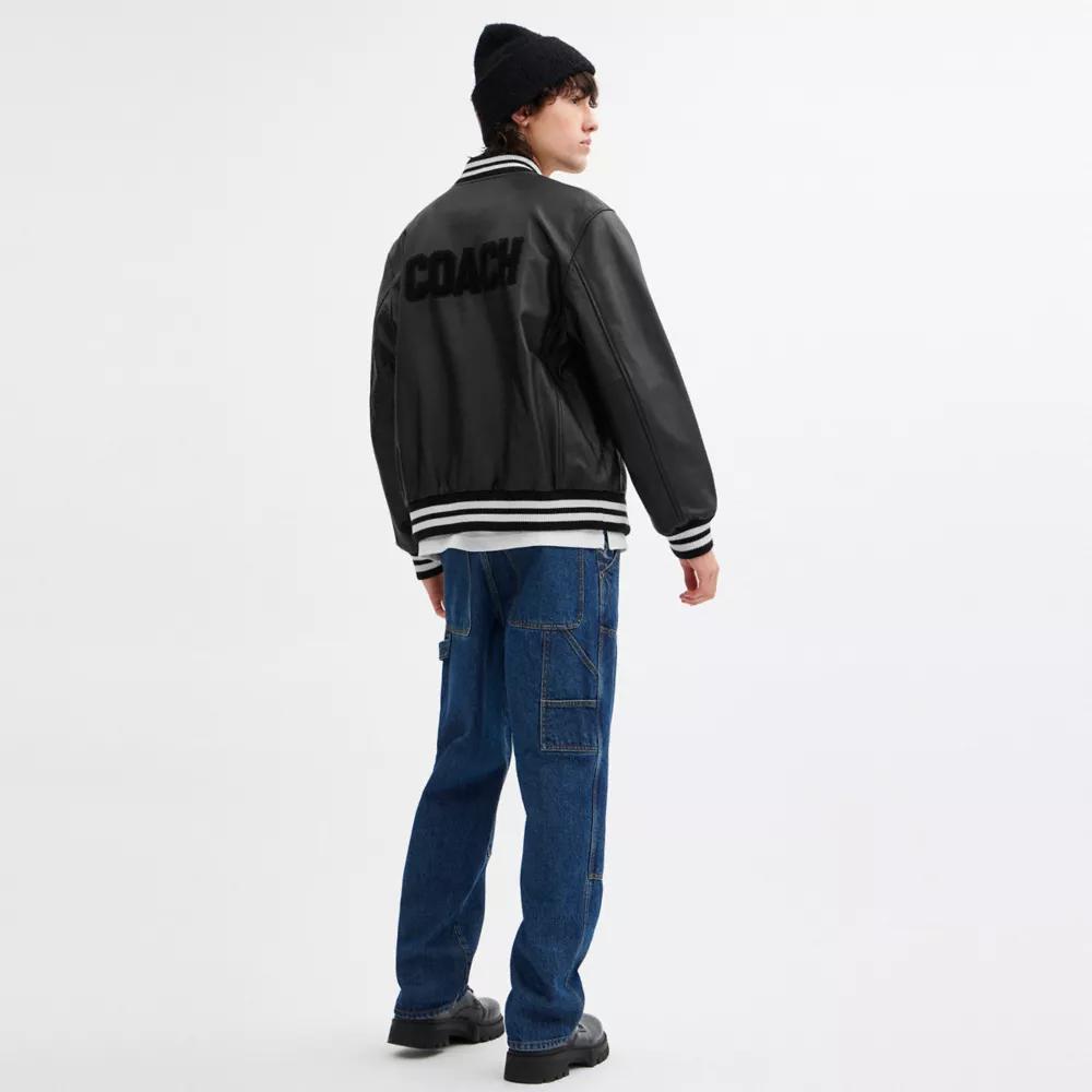 Leather Varsity Jacket Product Image