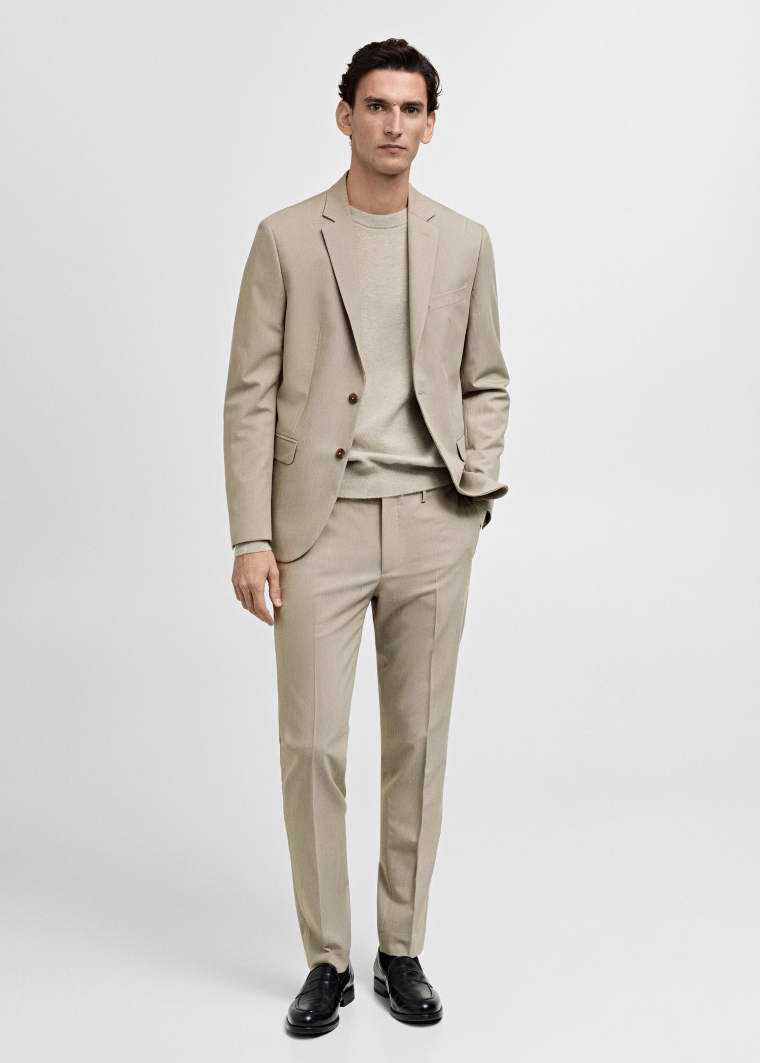 Stretch fabric super slim-fit suit trousers - Men | MANGO USA Product Image