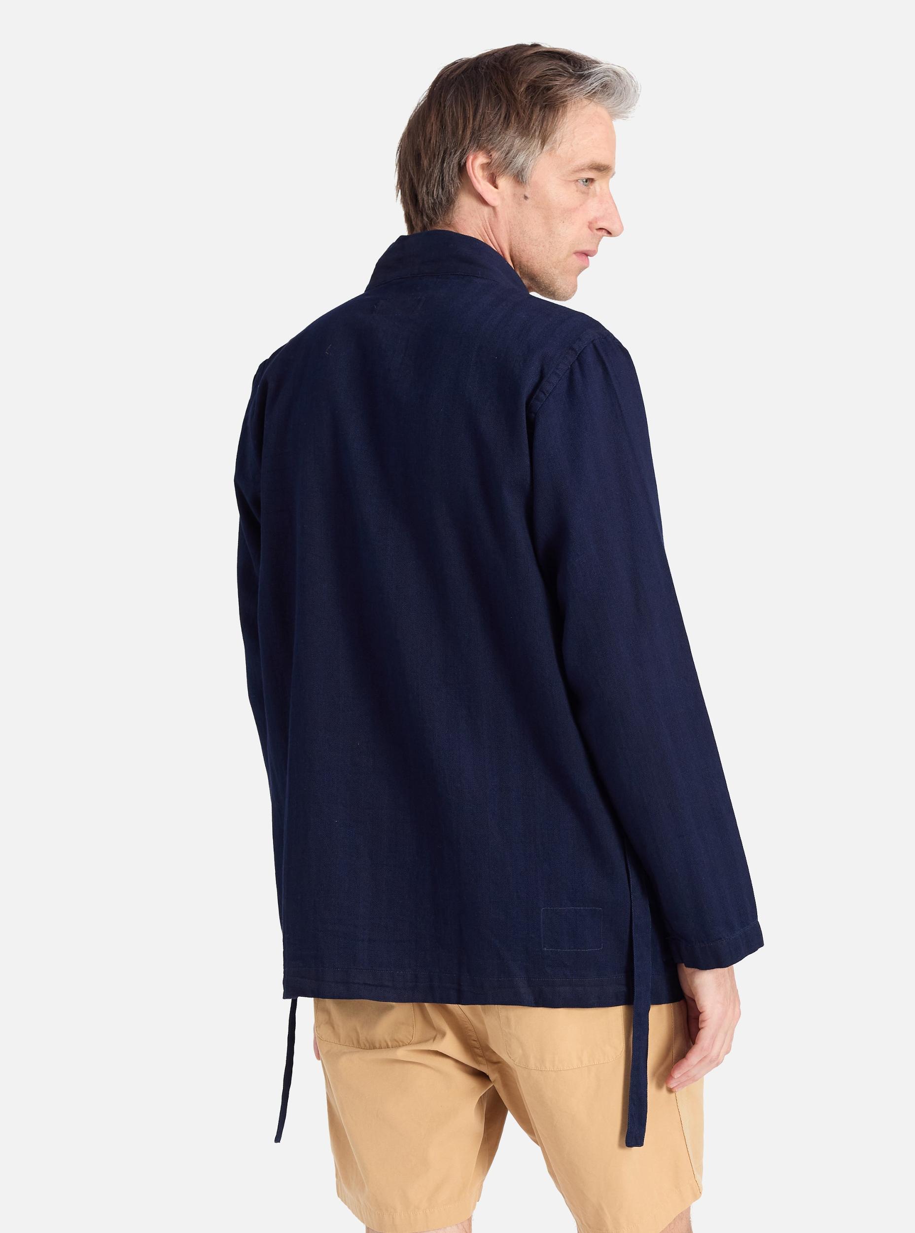 Indigo Herringbone Denim Kyoto Work Jacket Product Image
