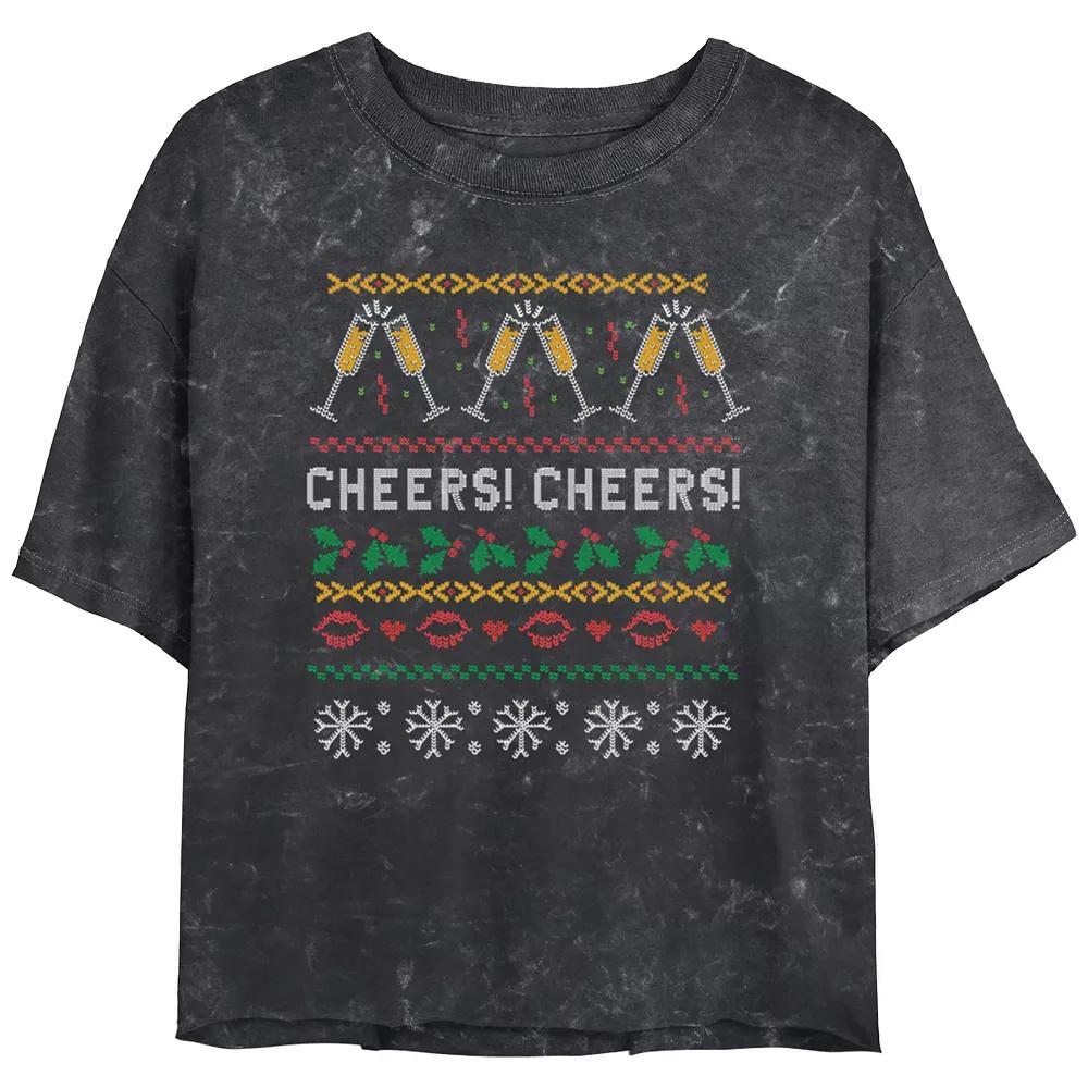 Women's Cheers For The New Year Cropped Graphic Tee,  Product Image