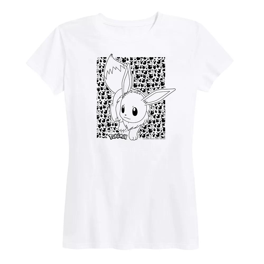 Women's Pokemon Eevee Pattern Graphic Tee,  Product Image