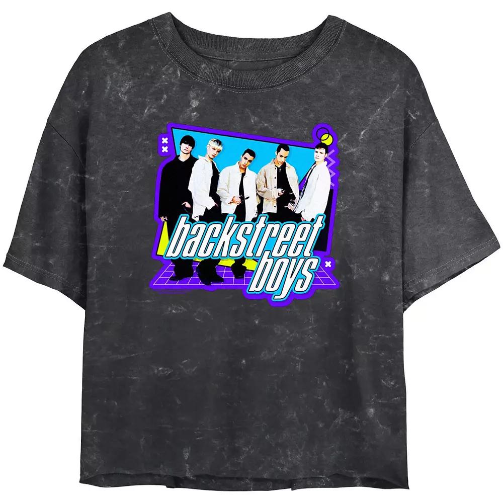 Juniors' Backstreet Boys 90's Style Crop Top Mineral Wash Graphic Tee, Women's,  Product Image