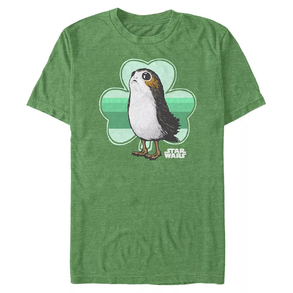 Big & Tall Star Wars Porg Clover Graphic Tee, Men's, Size: Large Tall, Kelly Grey Product Image