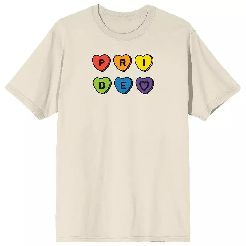 Men's Pride Proud Hearts Tee, Size: XXL, Beige Product Image