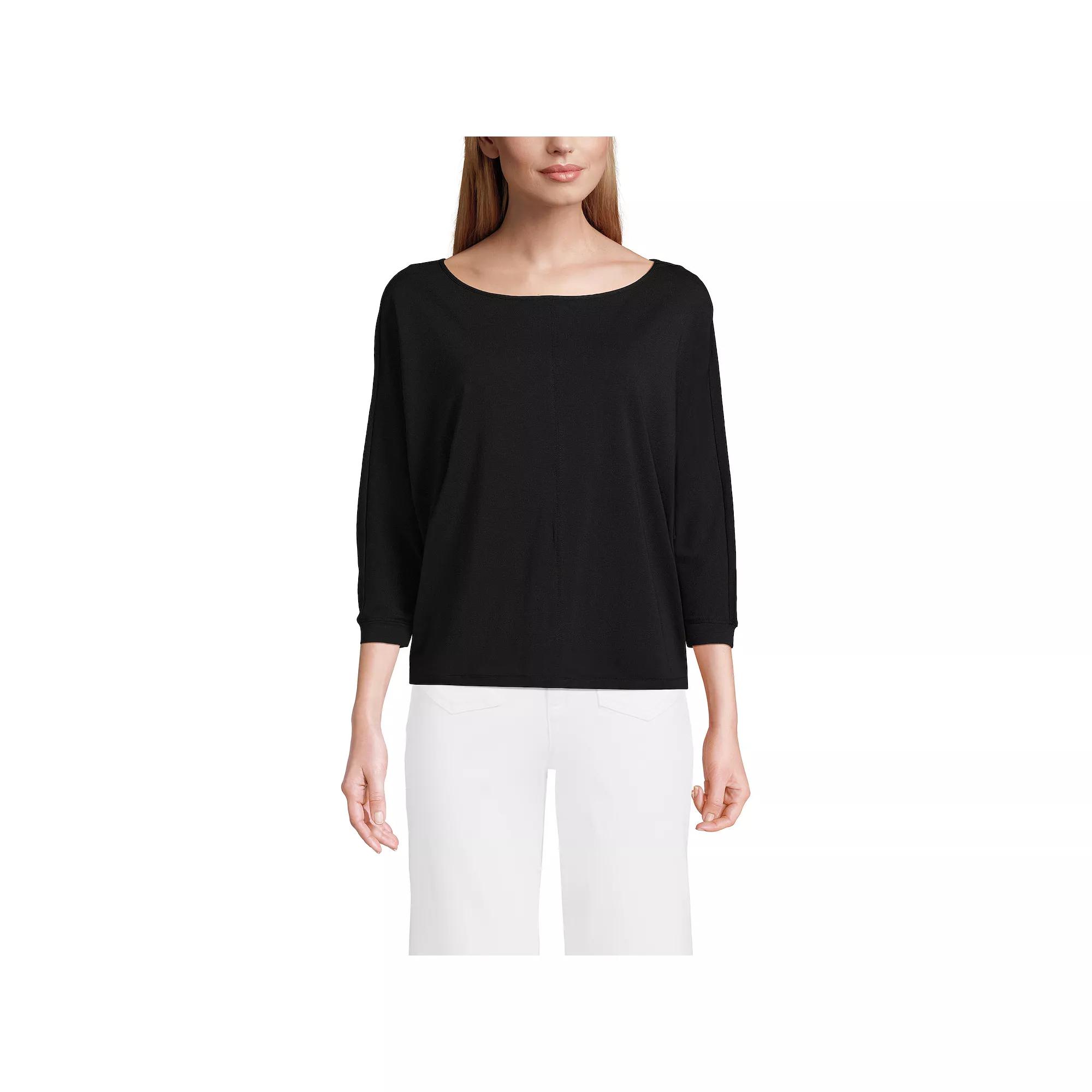 Women's Lands End Lightweight Jersey Boatneck Dolman Sleeve Top,  Product Image