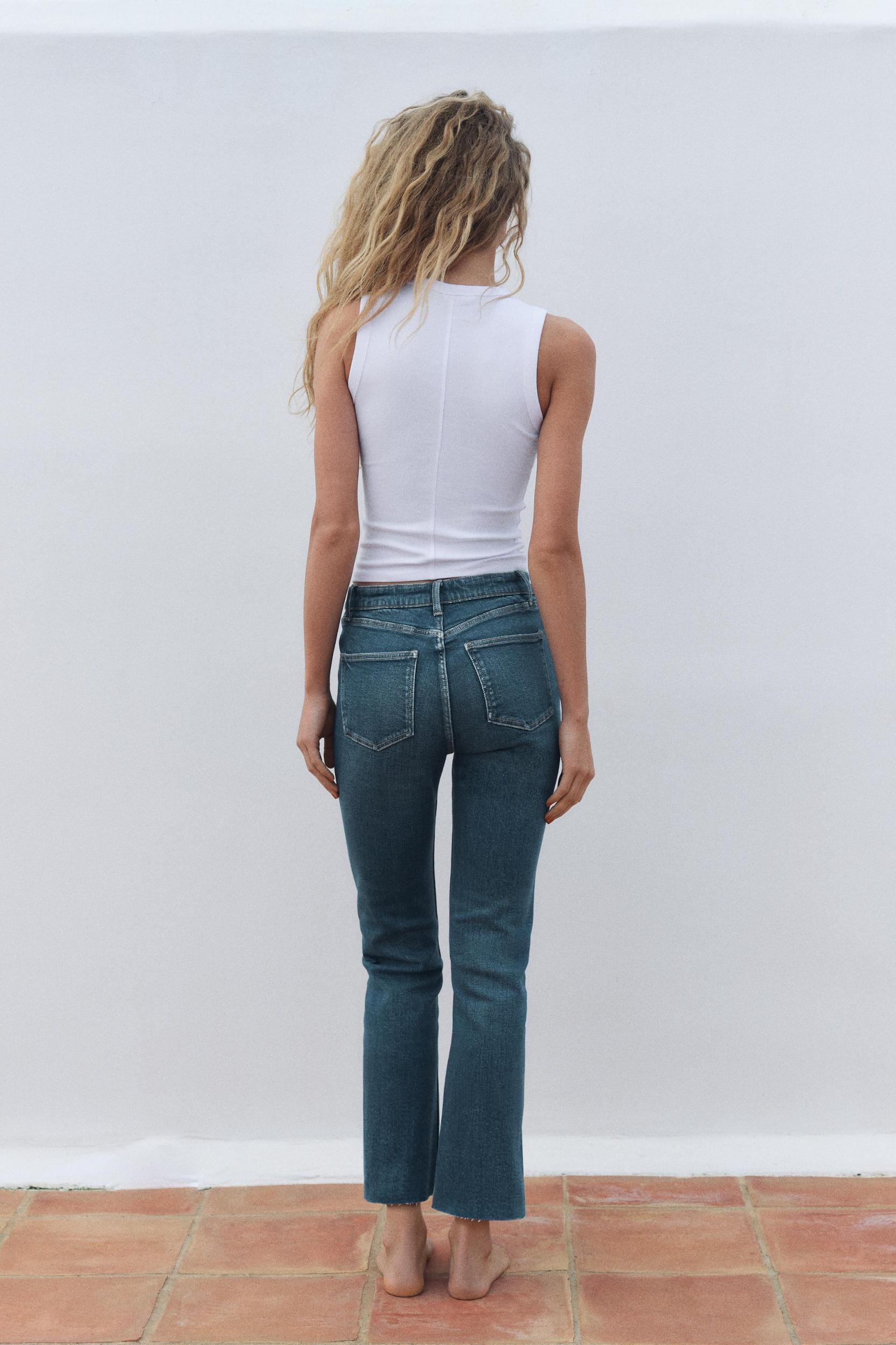 FLARED CROPPED HIGH WAIST TRF JEANS Product Image
