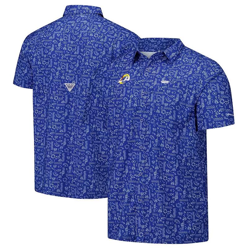 Columbia Mens PFG Super Slack Tide Short Sleeve Shirt - Los Angeles Rams- Product Image