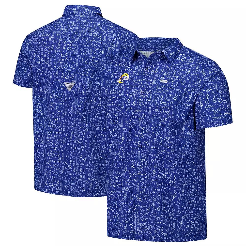 Columbia Mens PFG Super Slack Tide Short Sleeve Shirt - Los Angeles Rams- Product Image