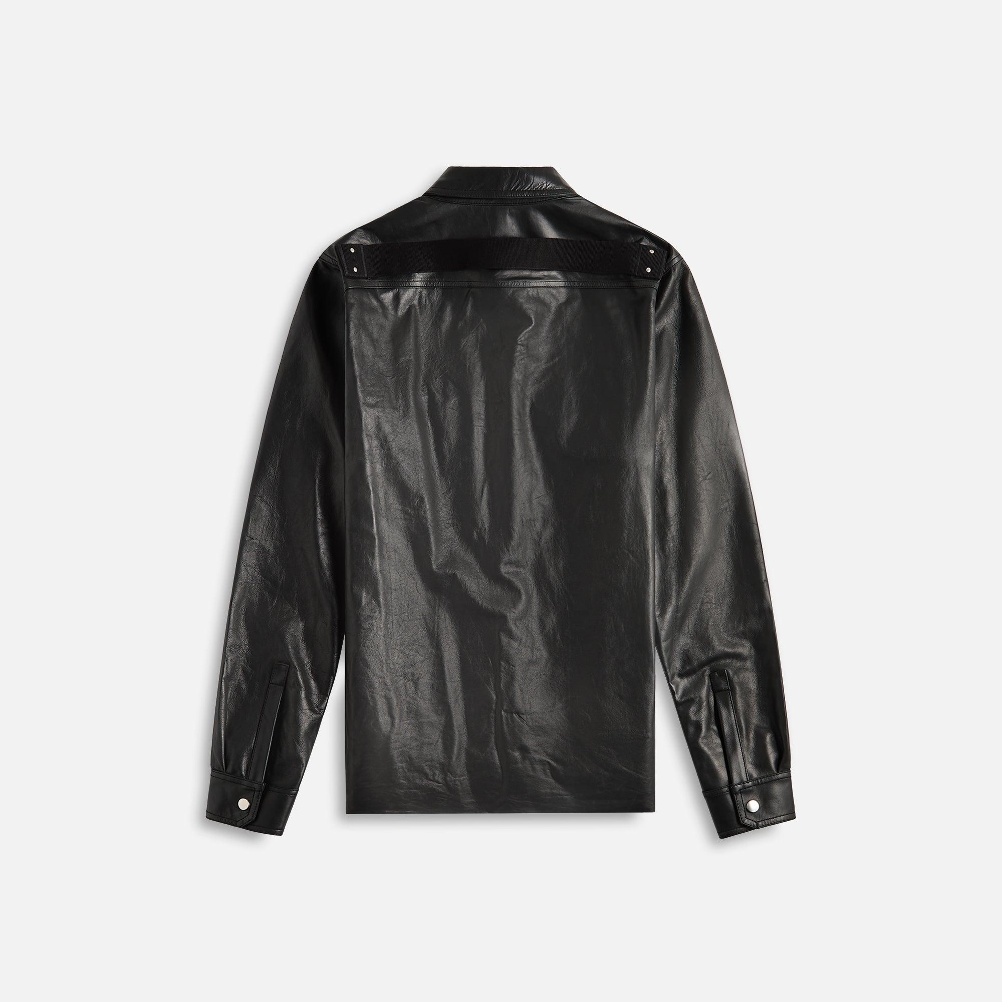 Rick Owens Giacca In Pelle Outershirt - Black Male Product Image