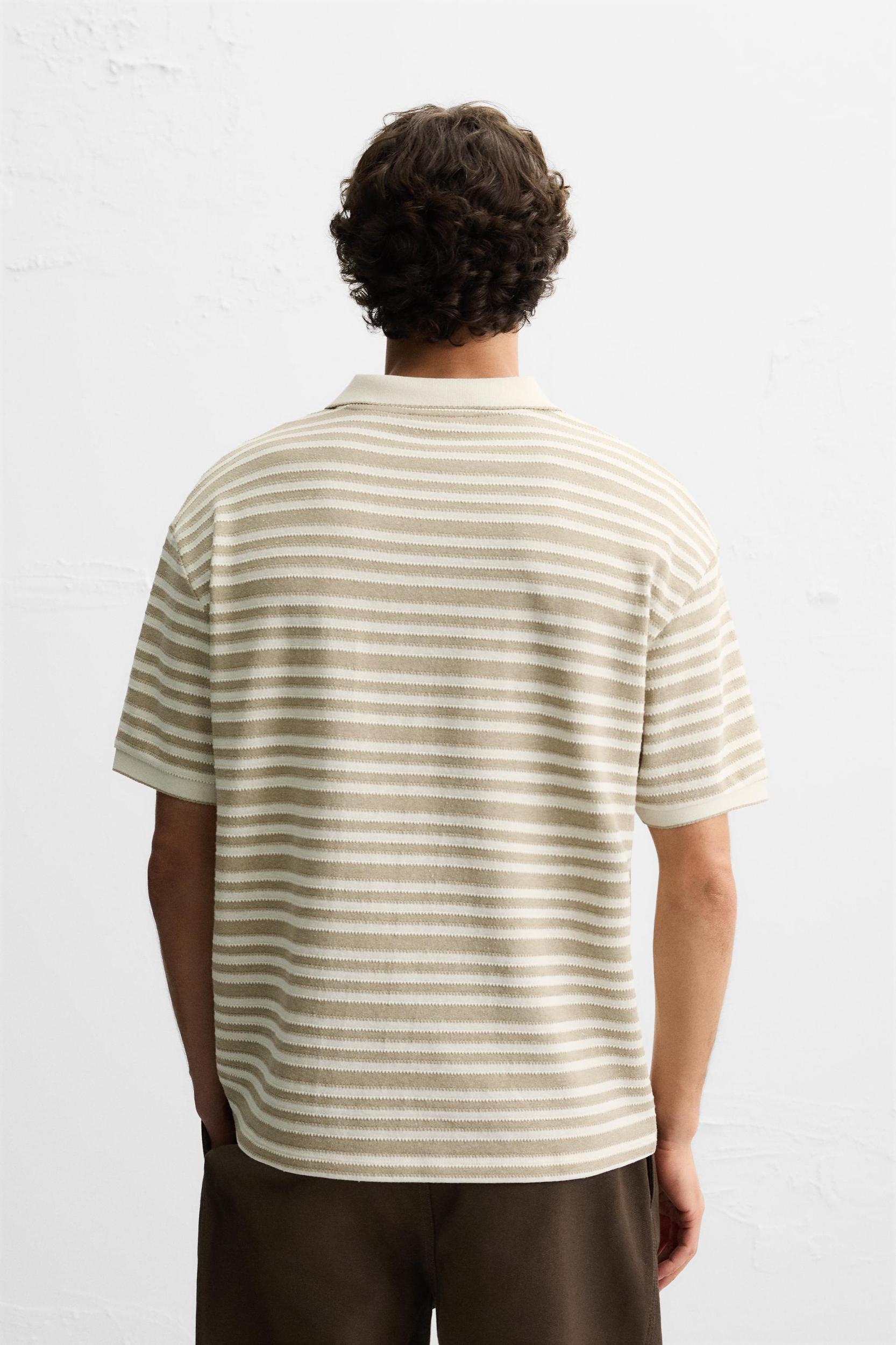 JACQUARD STRIPED POLO SHIRT Product Image