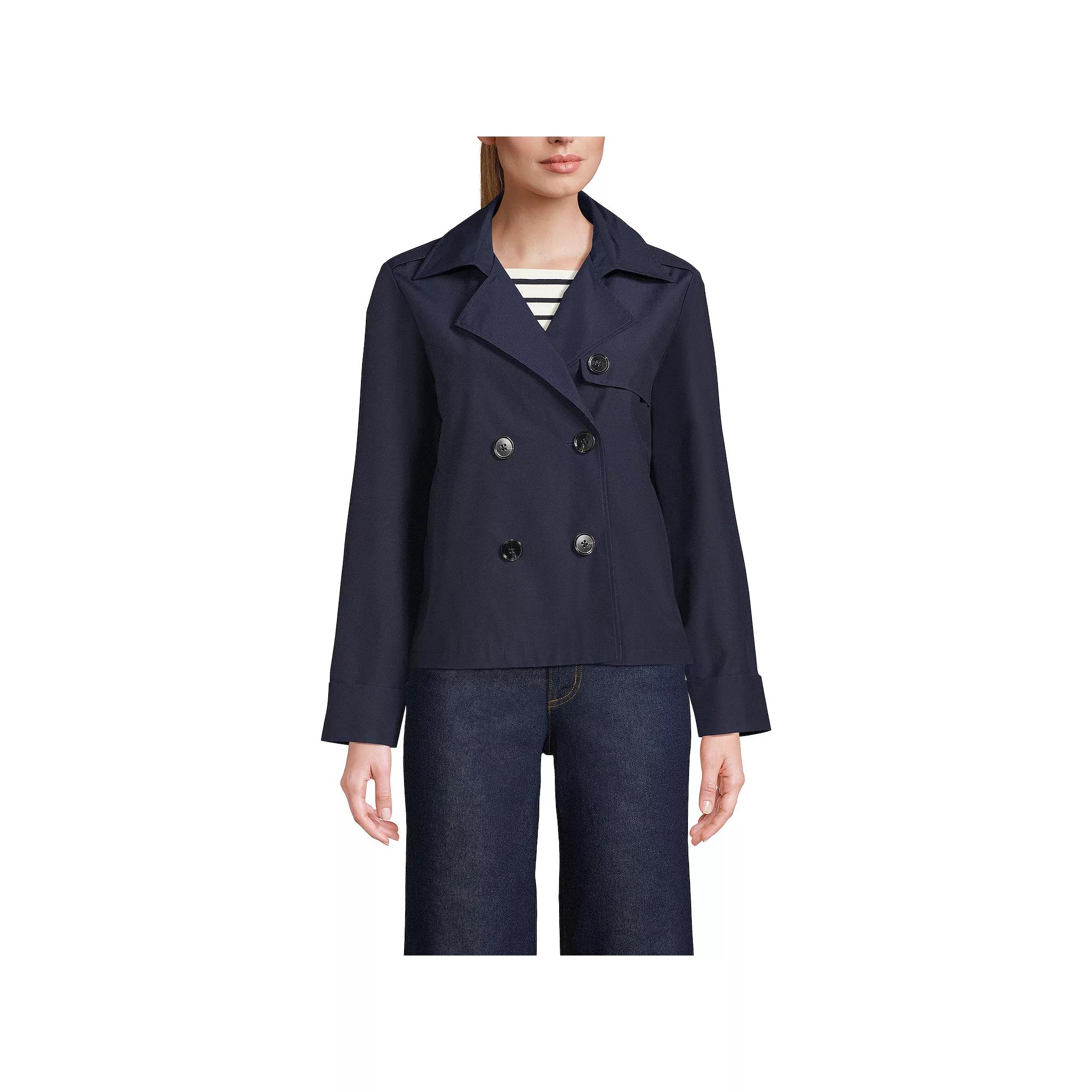 Women's Lands' End Cropped Trench Jacket,  Product Image