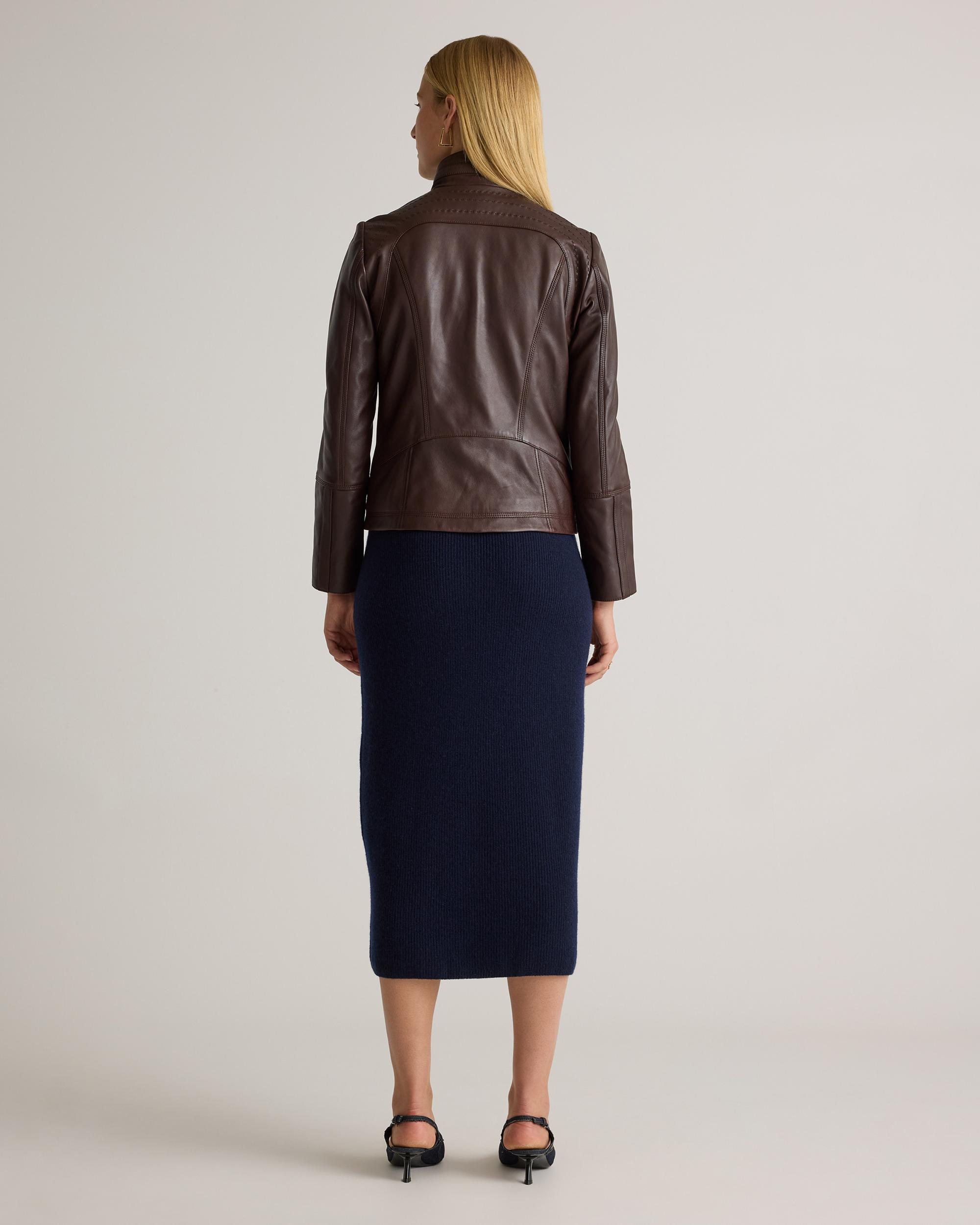 Quince | Women's Stand-Collar Jacket Size XS, Leather Product Image