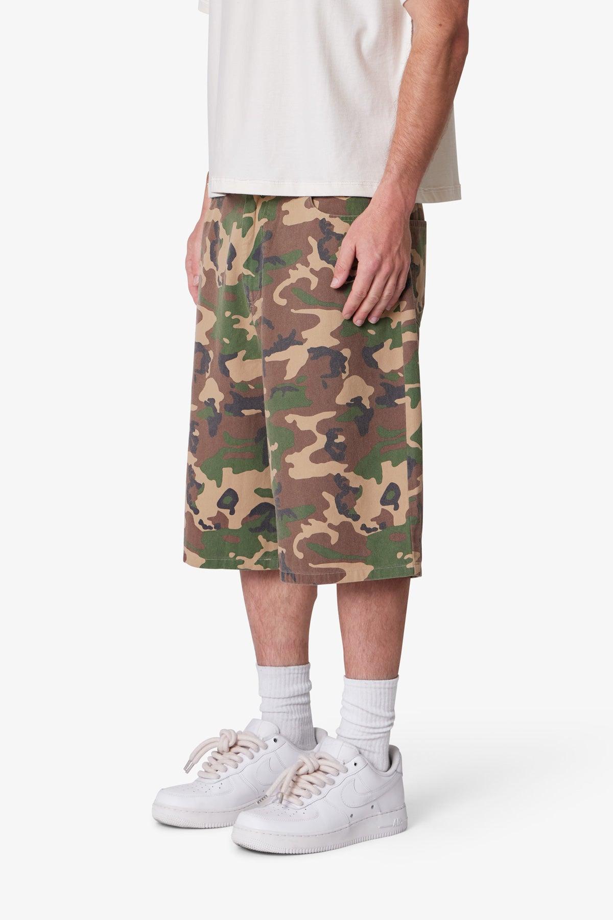 Baggy Camo Twill Shorts - Woodland Camo Product Image