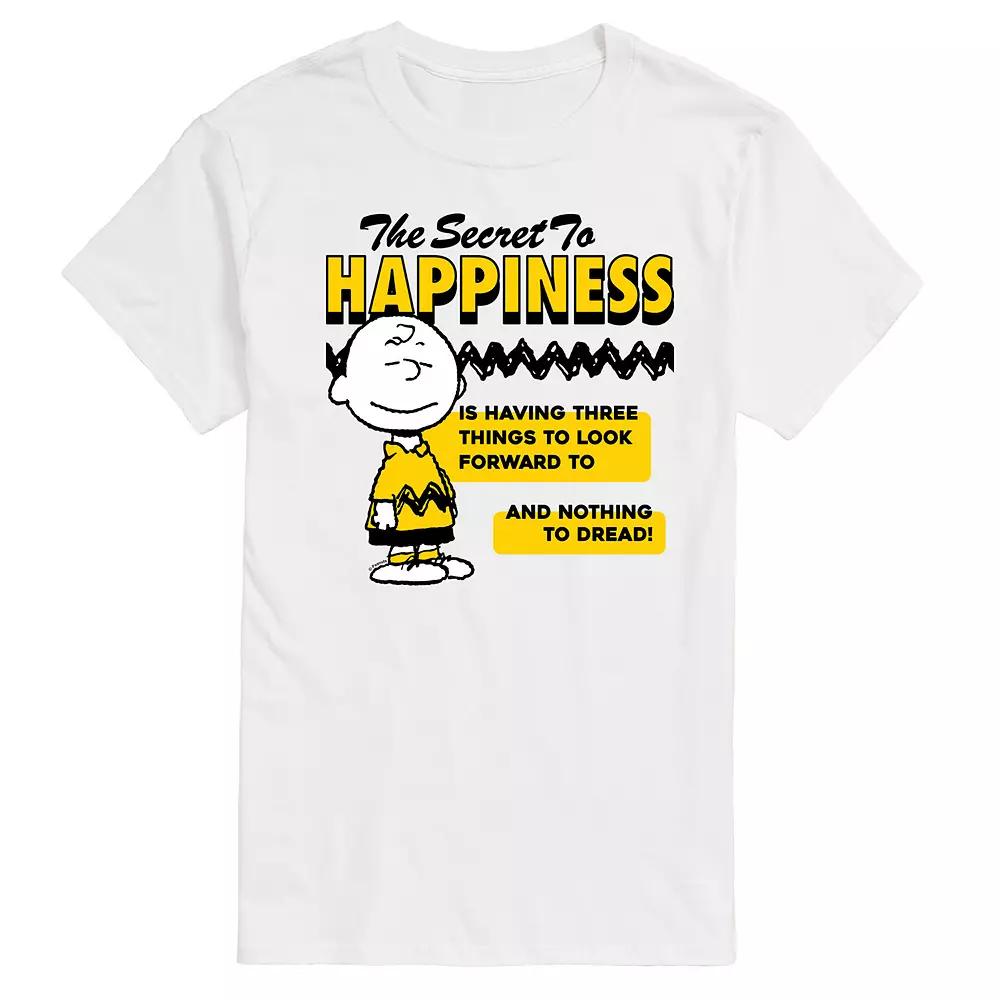 Big & Tall Peanuts Secret To Happiness Graphic Tee, Men's,  Product Image