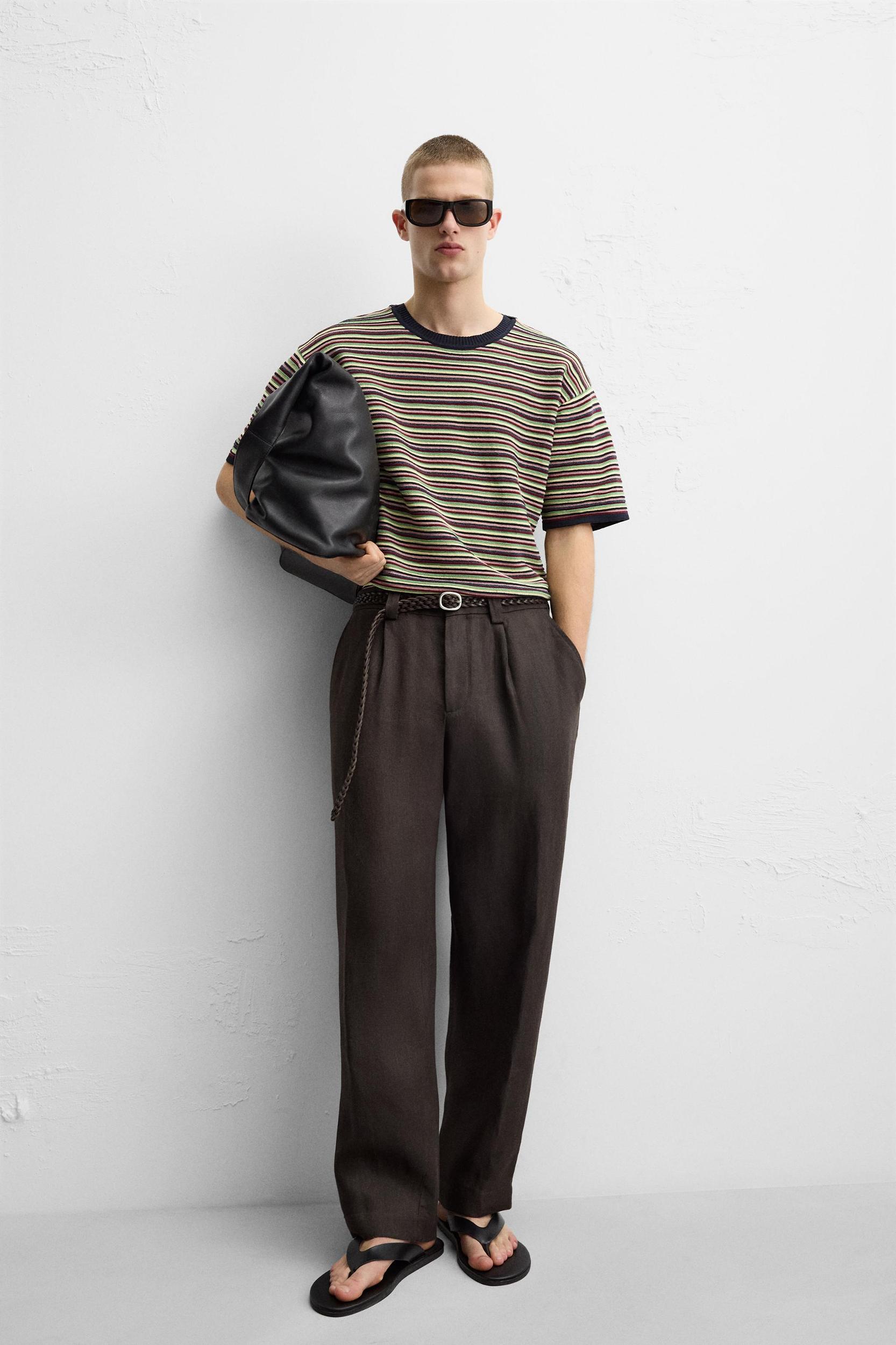 STRIPED KNIT T-SHIRT Product Image