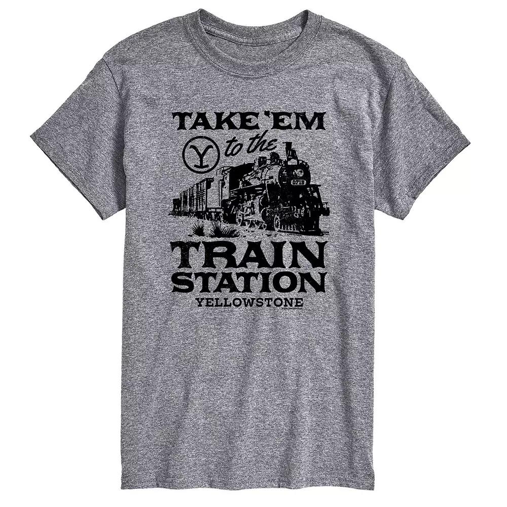Big & Tall Yellowstone Train Station Tee, Men's,  Product Image