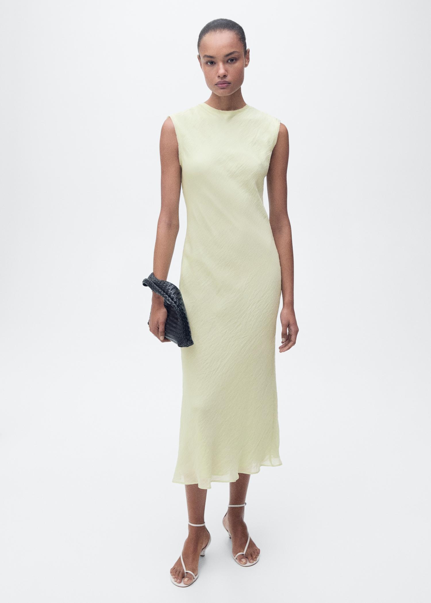 Midi-dress with wrinkled effect - Women | MANGO USA Product Image