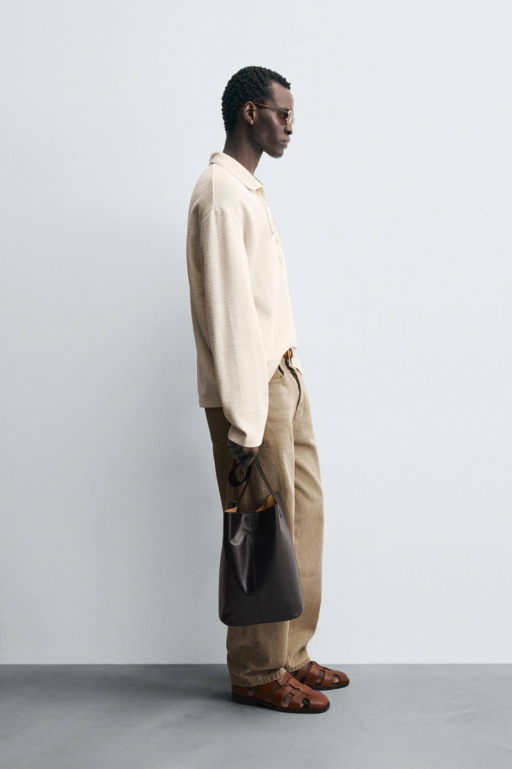 TEXTURED DRAWSTRING POLO SHIRT Product Image