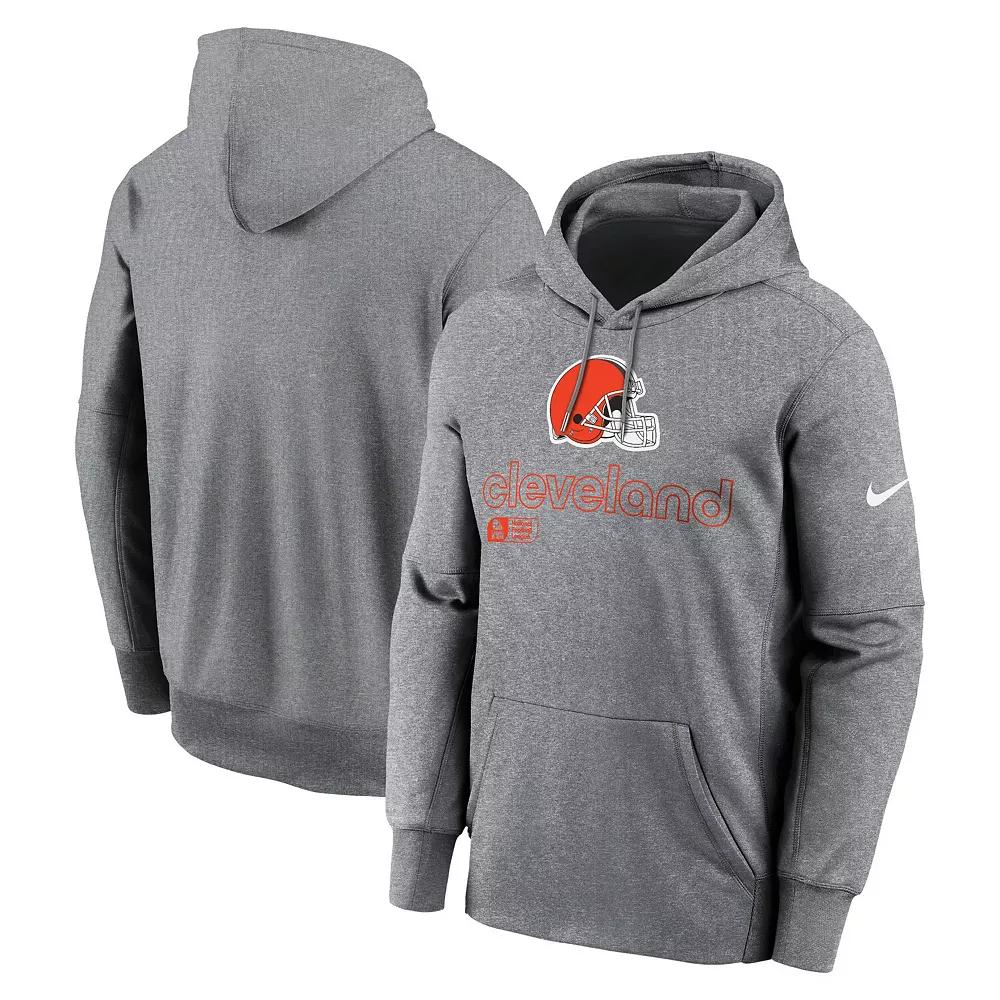 Men's Nike Heather Gray Cleveland Browns Performance Pullover Hoodie,  Product Image