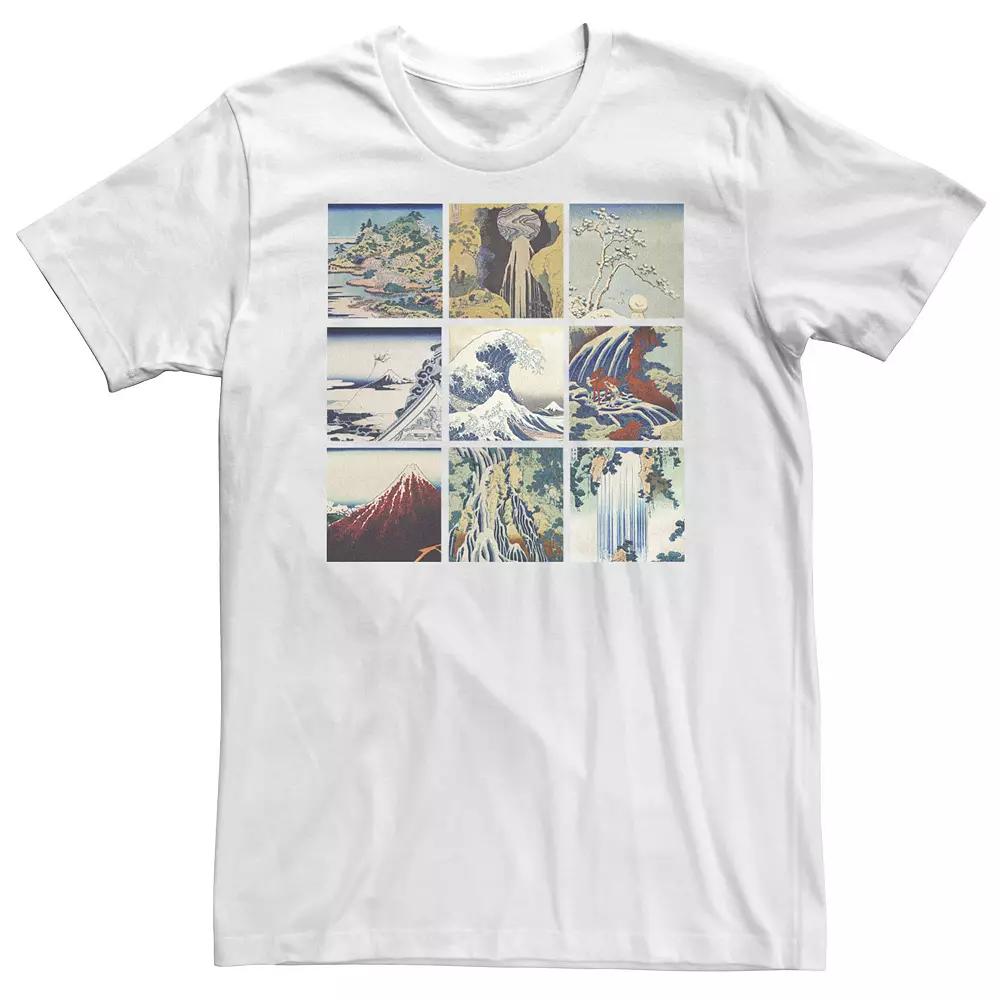 Big & Tall Trendy Japanese Landscape Panels Tee, Men's, Size: XL Tall, White Product Image