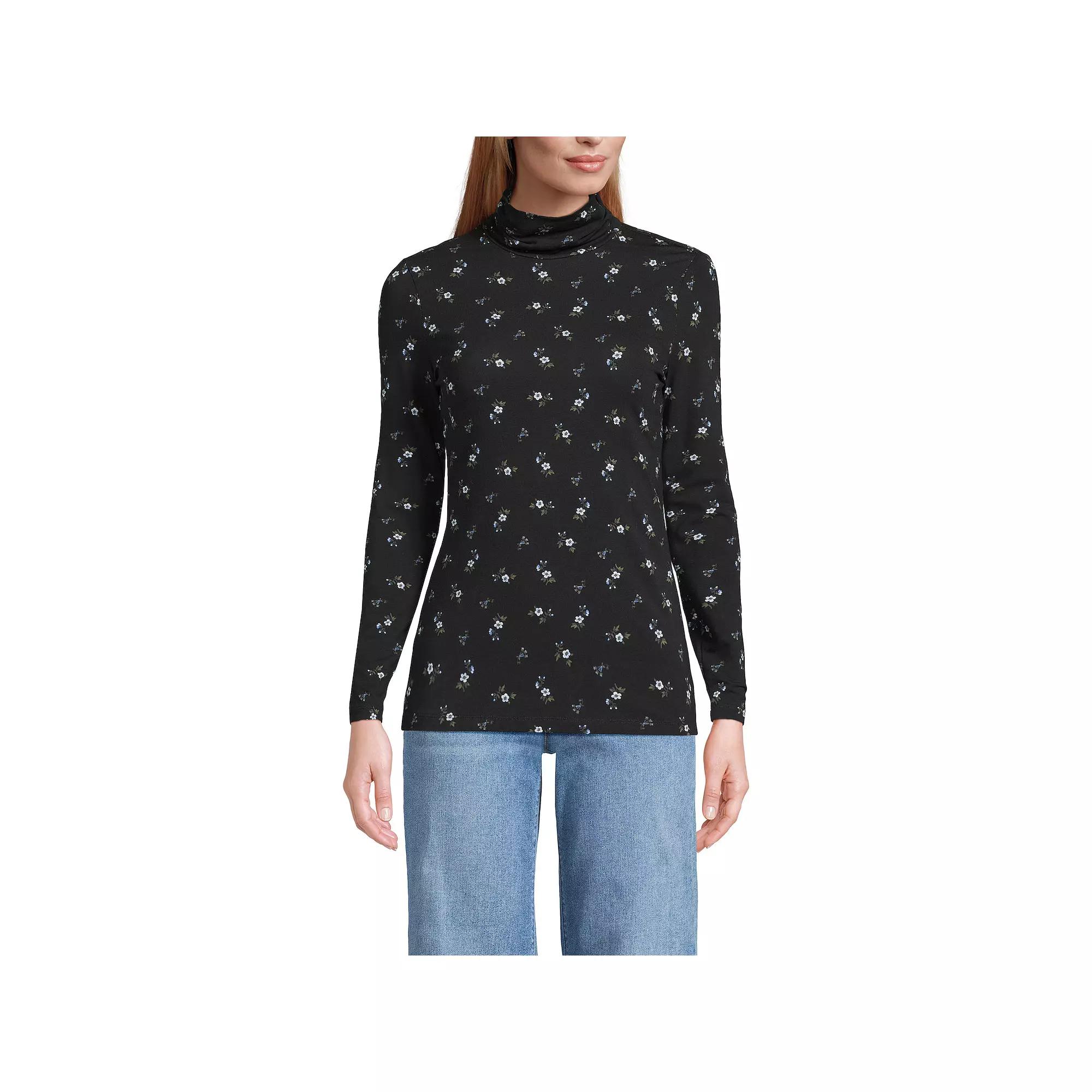 Women's Lands' End Lightweight Fitted Turtleneck,  Product Image