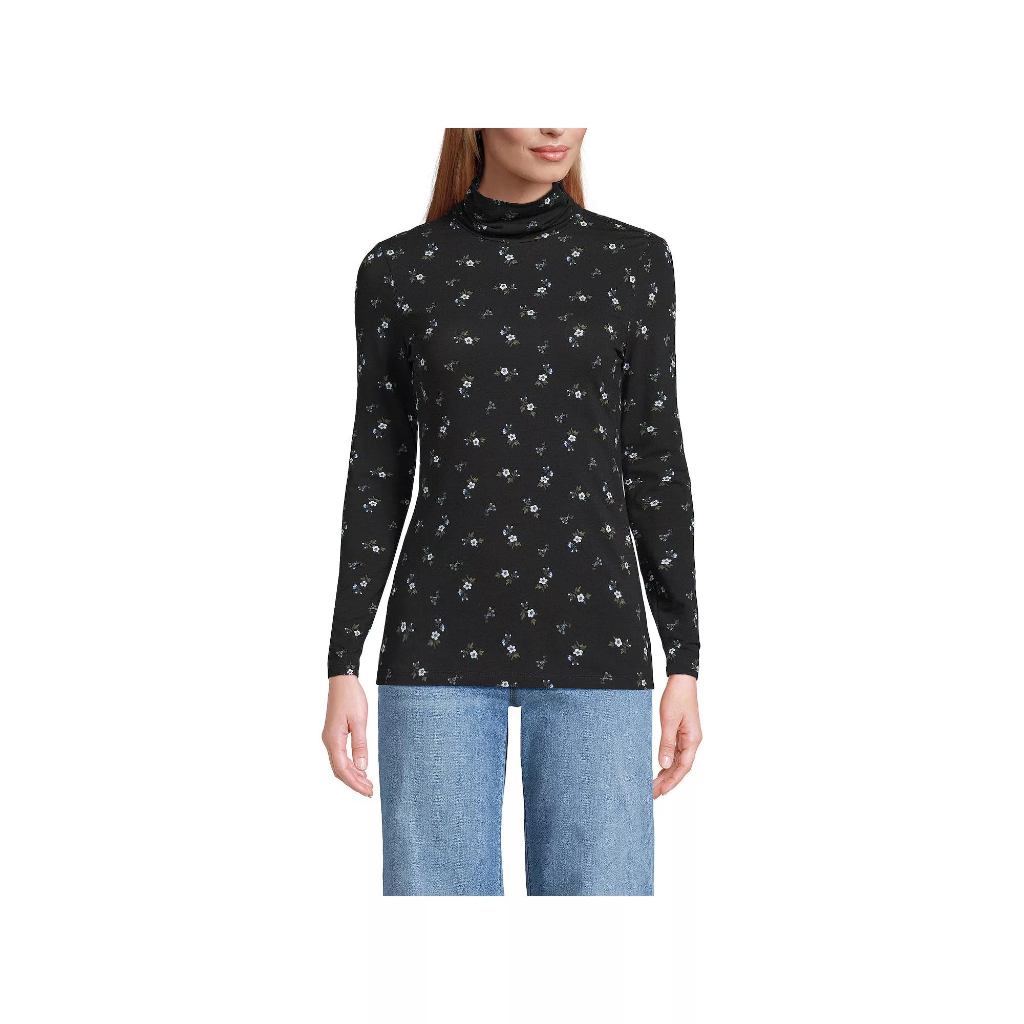 Women's Lands' End Lightweight Fitted Turtleneck,  Product Image