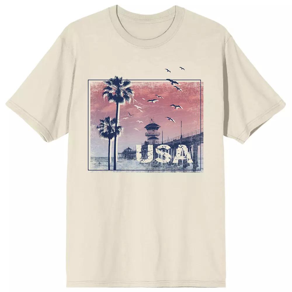 Men's Americana USA Beach Graphic Graphic Tee,  Product Image