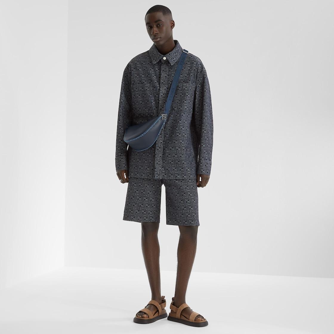 Jeans JacketBlue FF Jacquard denim jacket Product Image