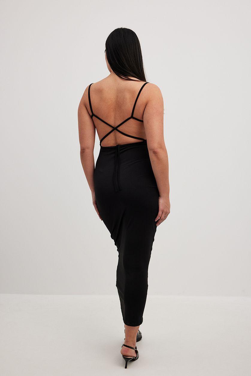 Cowl Neck Maxi Dress Black Product Image