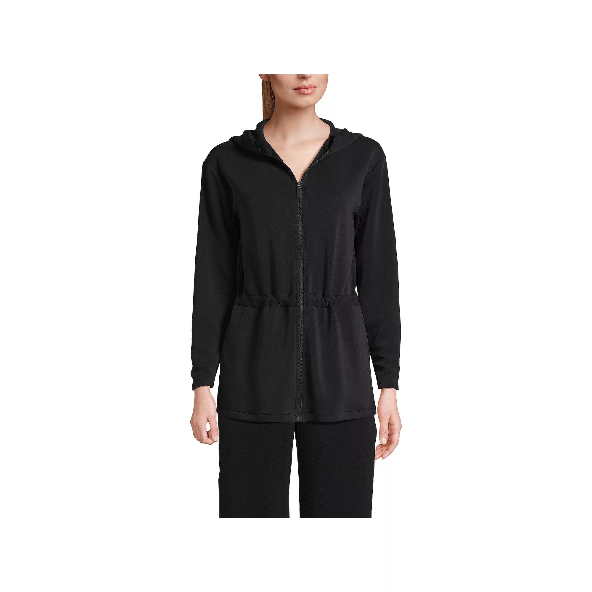 Women's Lands' End Softest Touch Zip-Up Tunic Hoodie Jacket,  Product Image