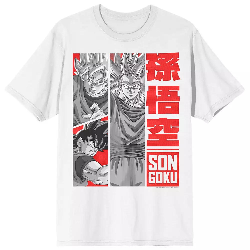 Men's Dragon Ball Z Monochrome Graphic Tee, Size: Small, White Product Image