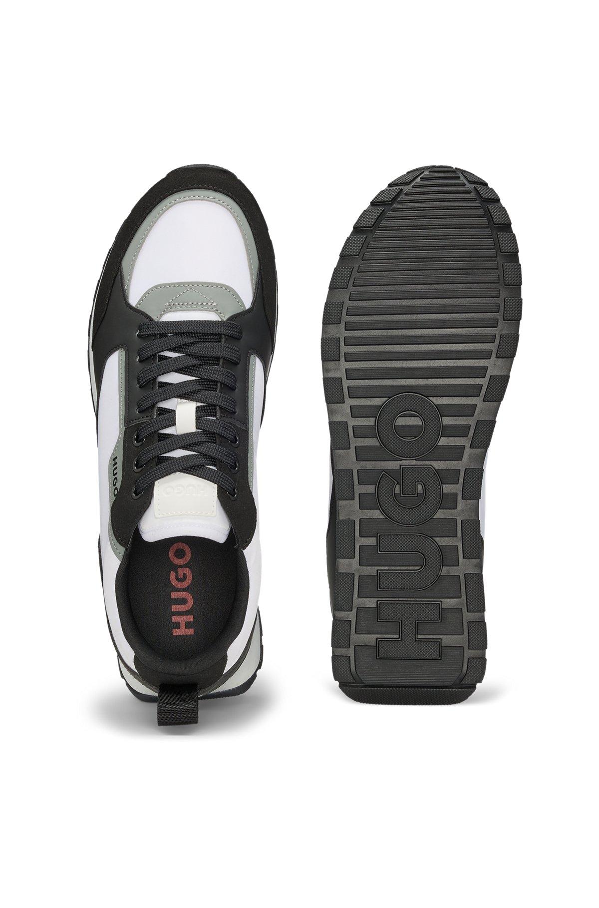 HUGO - Mixed-material trainers with branded accents - Dark Grey Product Image