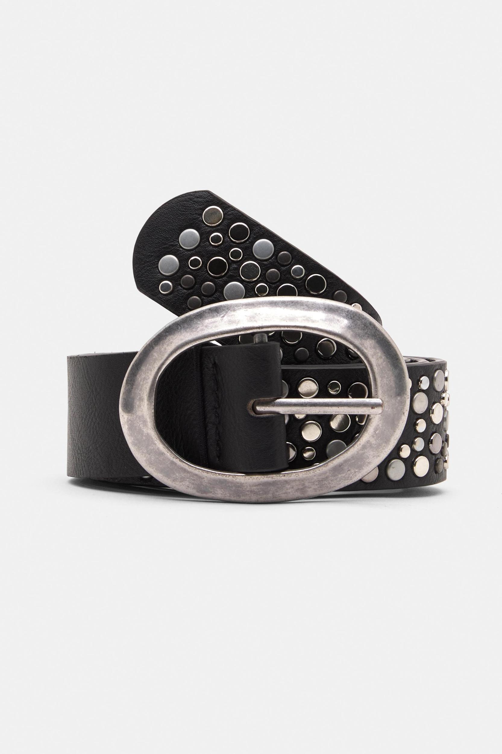 Leather effect studded belt Product Image