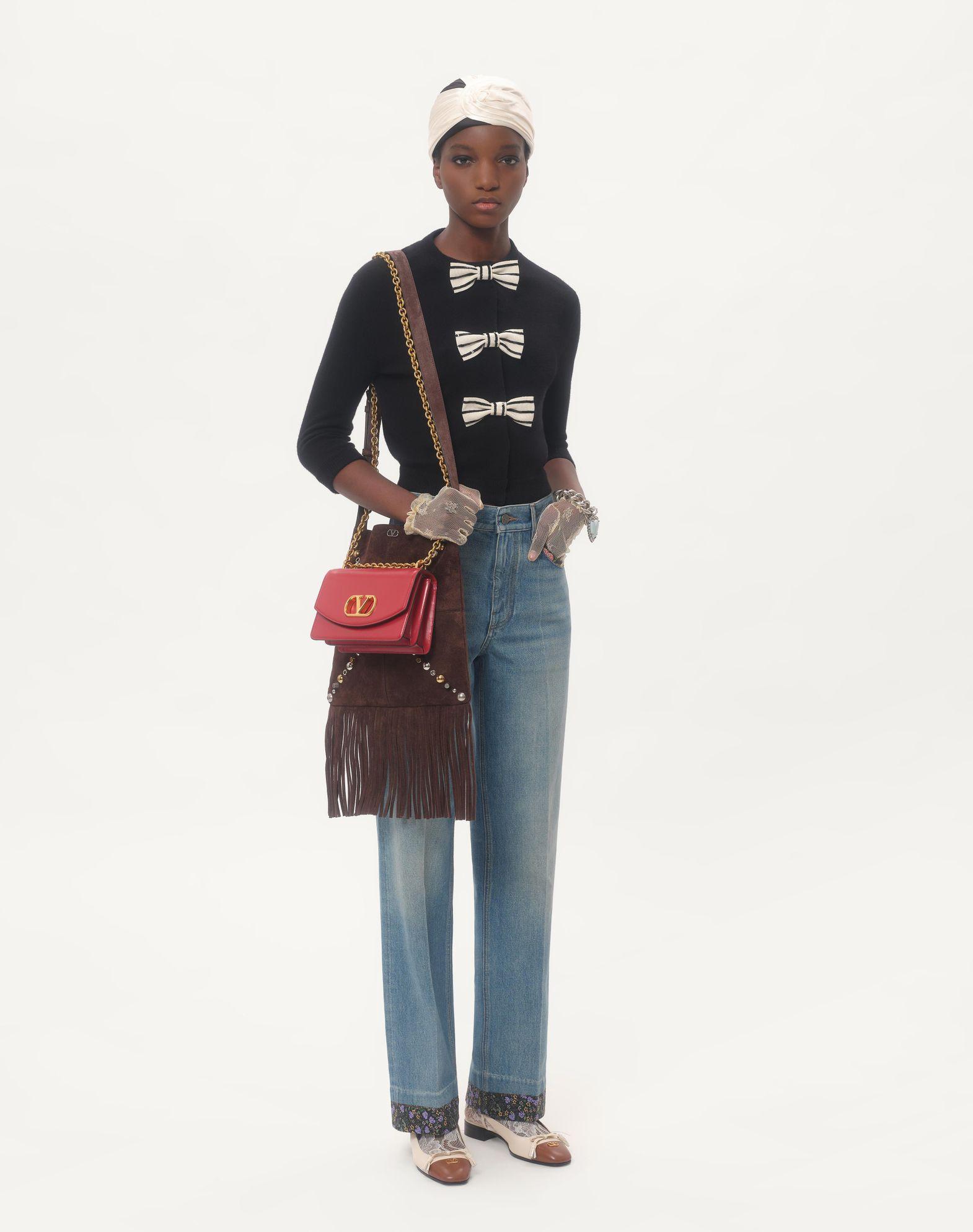 Cardigan With Embroidered Bows Product Image