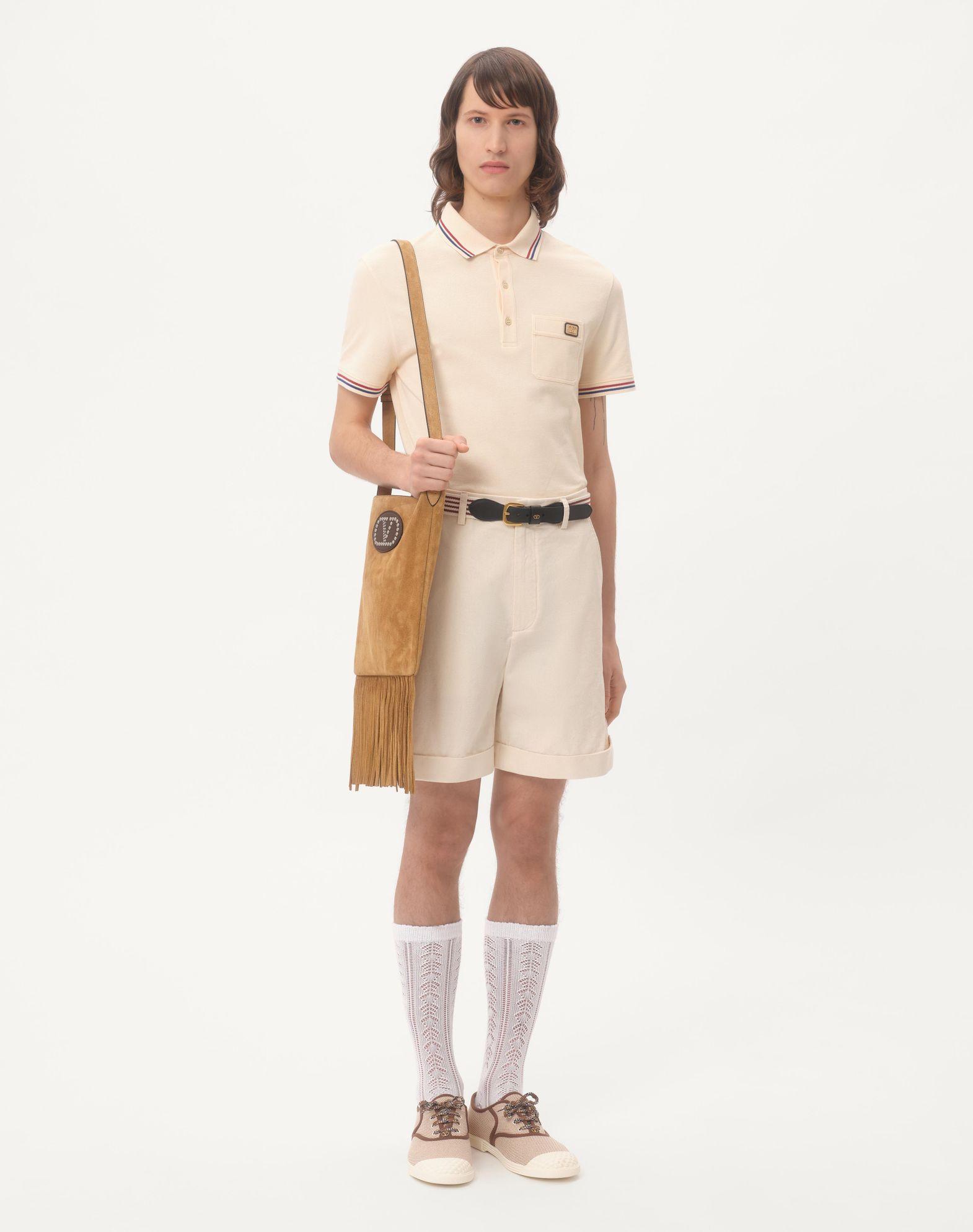 Cotton Piqué Polo Shirt With Vlogo Patch Product Image