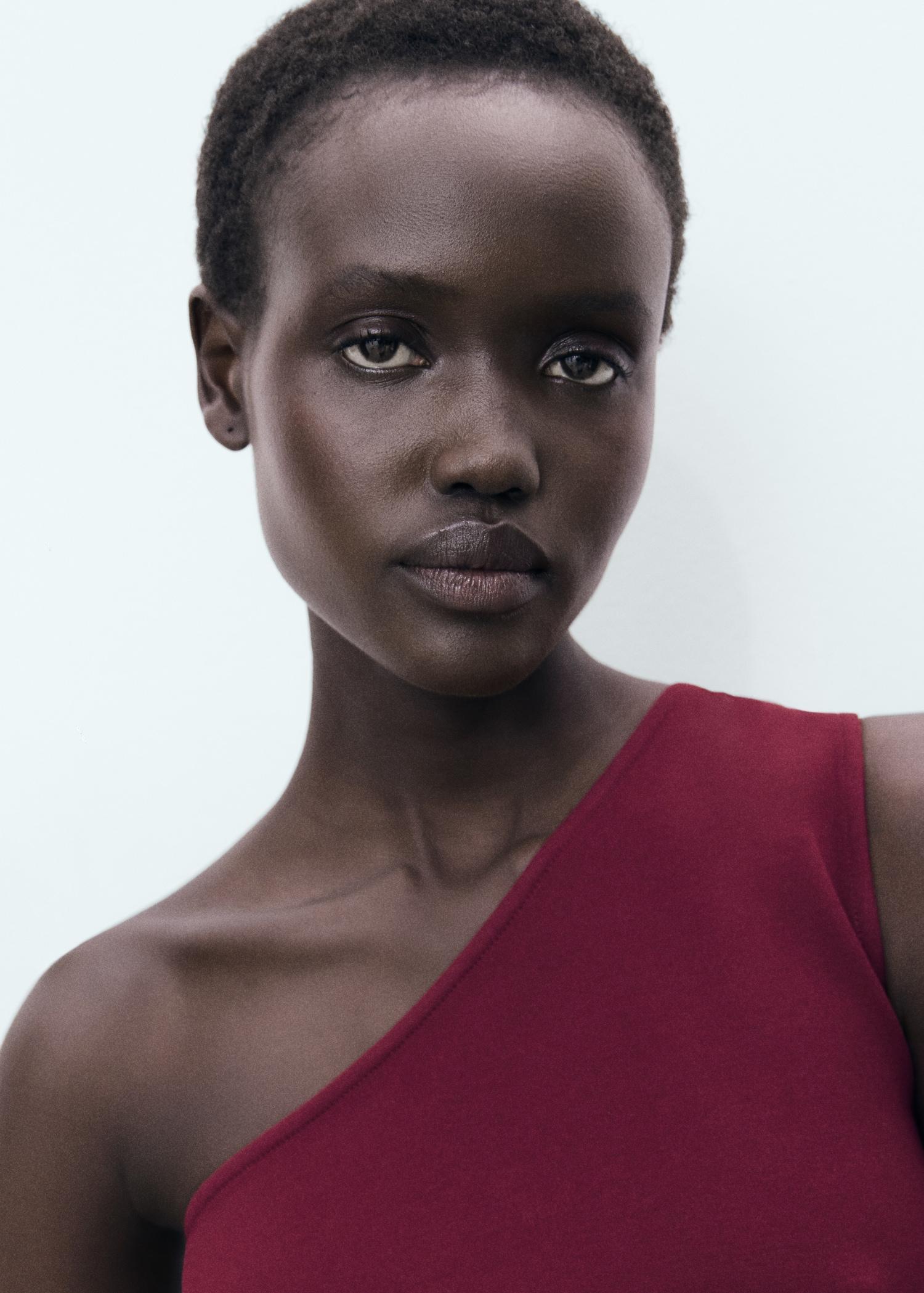 Asymmetrical draped top - Women | MANGO USA Product Image